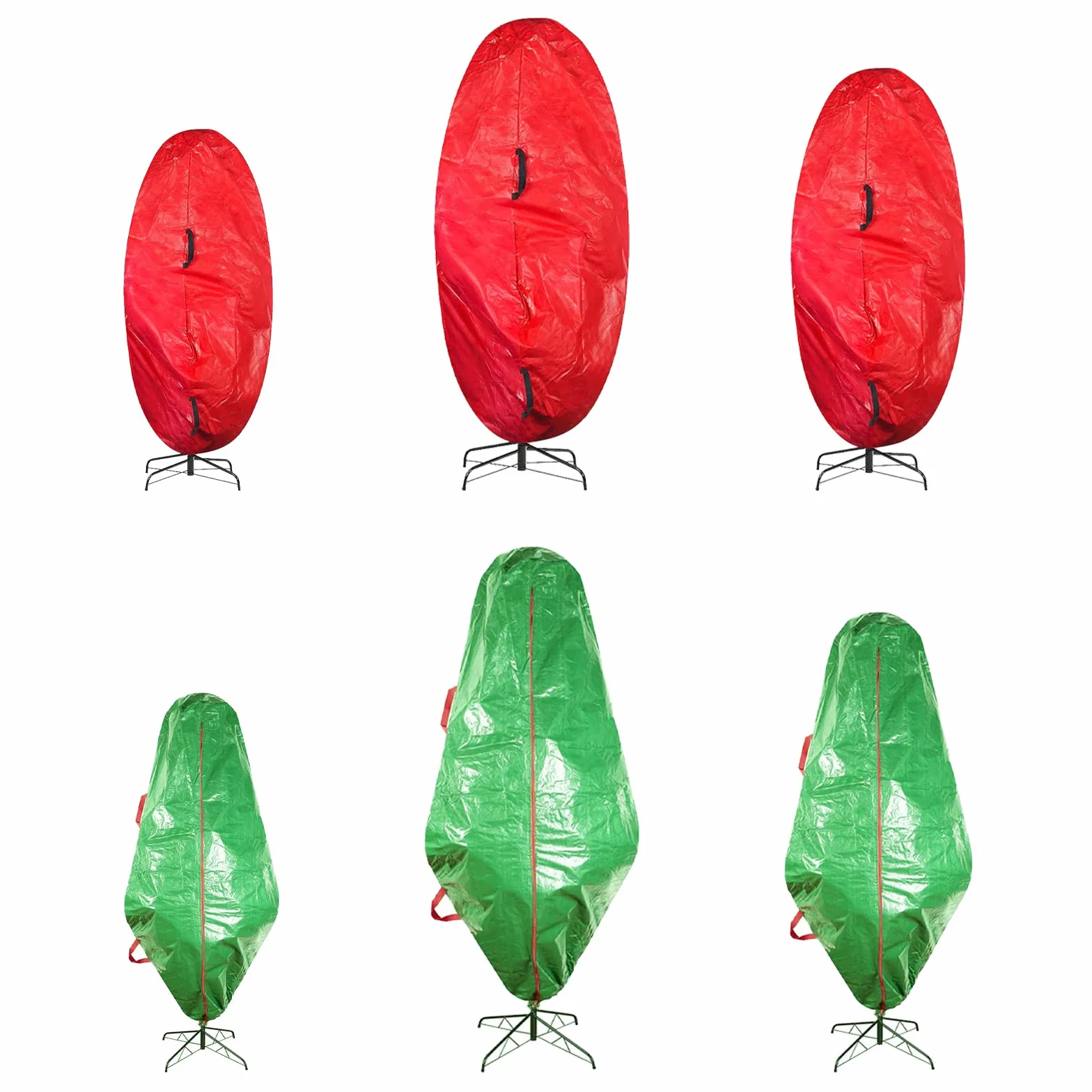 Osłona przeciwpyłowa na choinkę, pionowa torba do przechowywania choinki z zamkiem błyskawicznym, sznurek, pokrowiec na choinkę, 114 x 254 cm