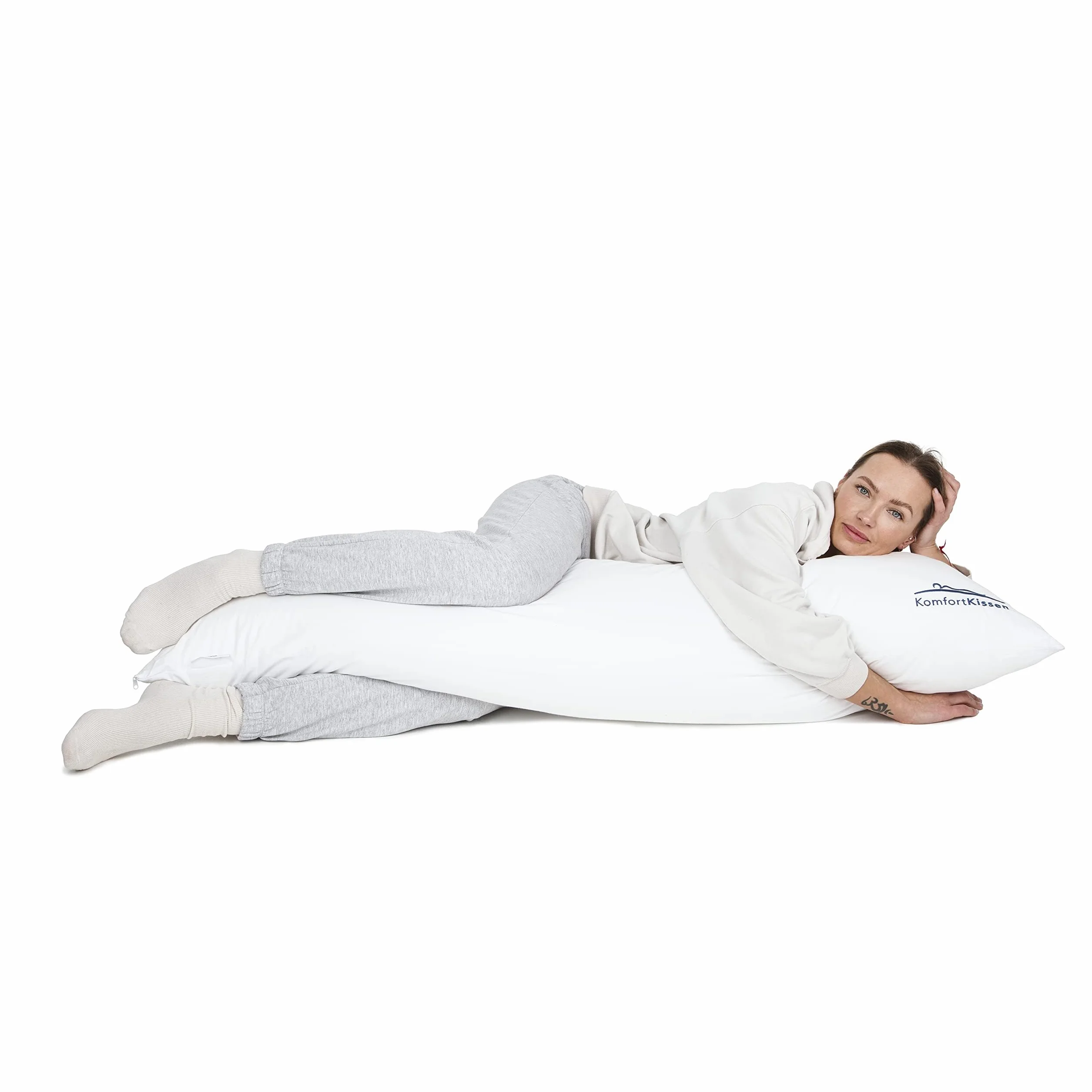 Poduszka do spania na boku 150 x 50 cm bawełniana poszewka Öko-Tex premium