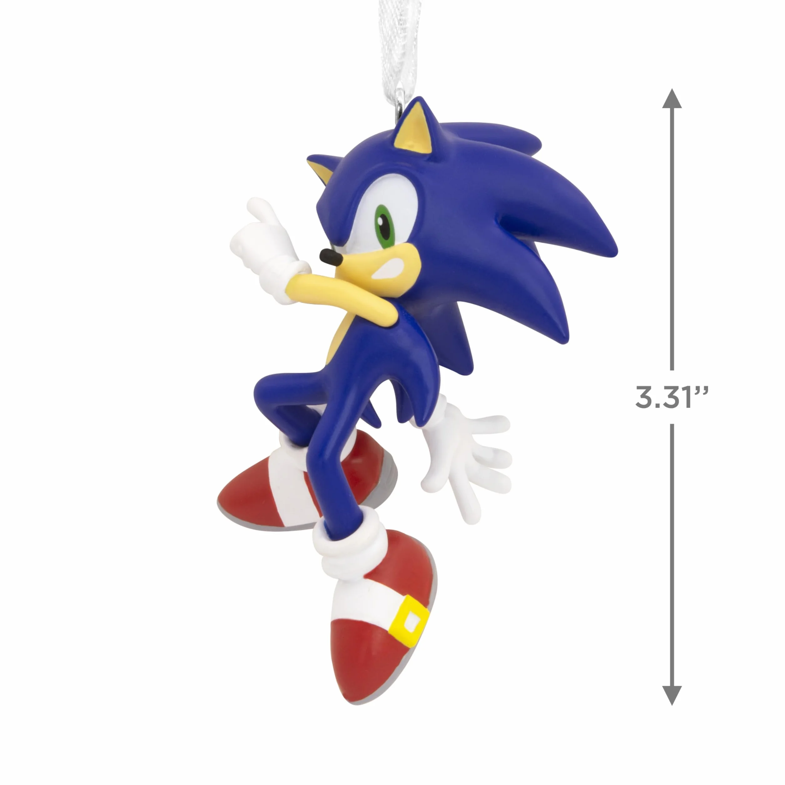 Hallmark Sonic the Hedgehog wisząca ozdoba, retro dekoracja drzewka do gier, wisząca ozdoba z żywicy, świąteczna ozdoba wisząca, prezenty na Boże Narodzenie