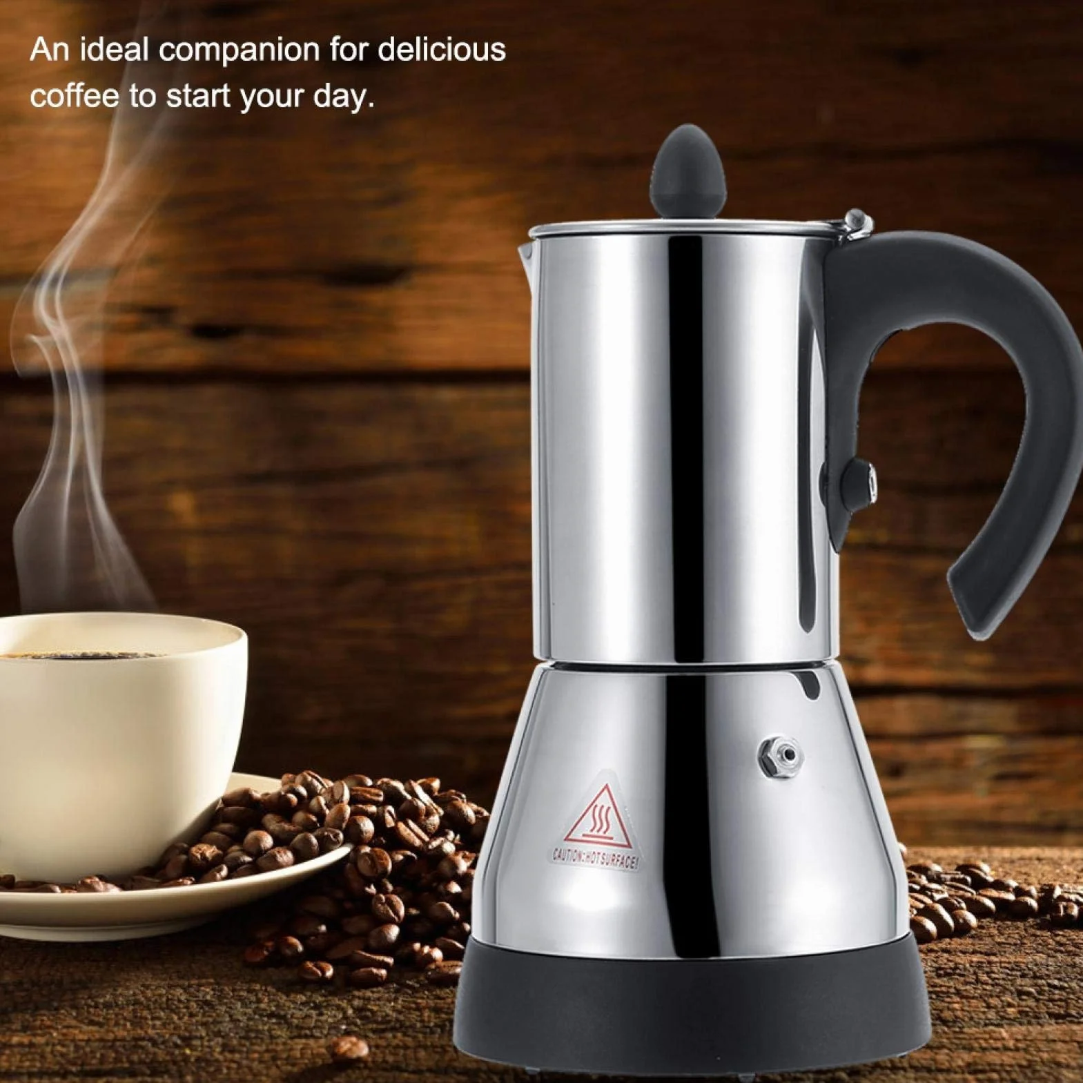 Elektryczny dzbanek do espressoekspres 300 ml, z stali nierdzewnej, wtyczka UE 220 V