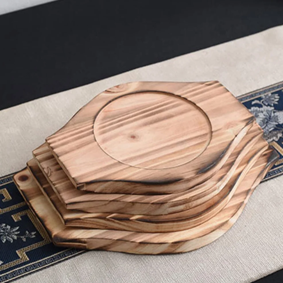 2 szt. Koreański Dolsot kamienna miska drewniana podstawa Bibimbap miska drewniana mata gorący garnek trójnóg podkładka pod garnek taca na garnki podstawka pod ciepło dla domu Dolsot garnek 21,4 * 17