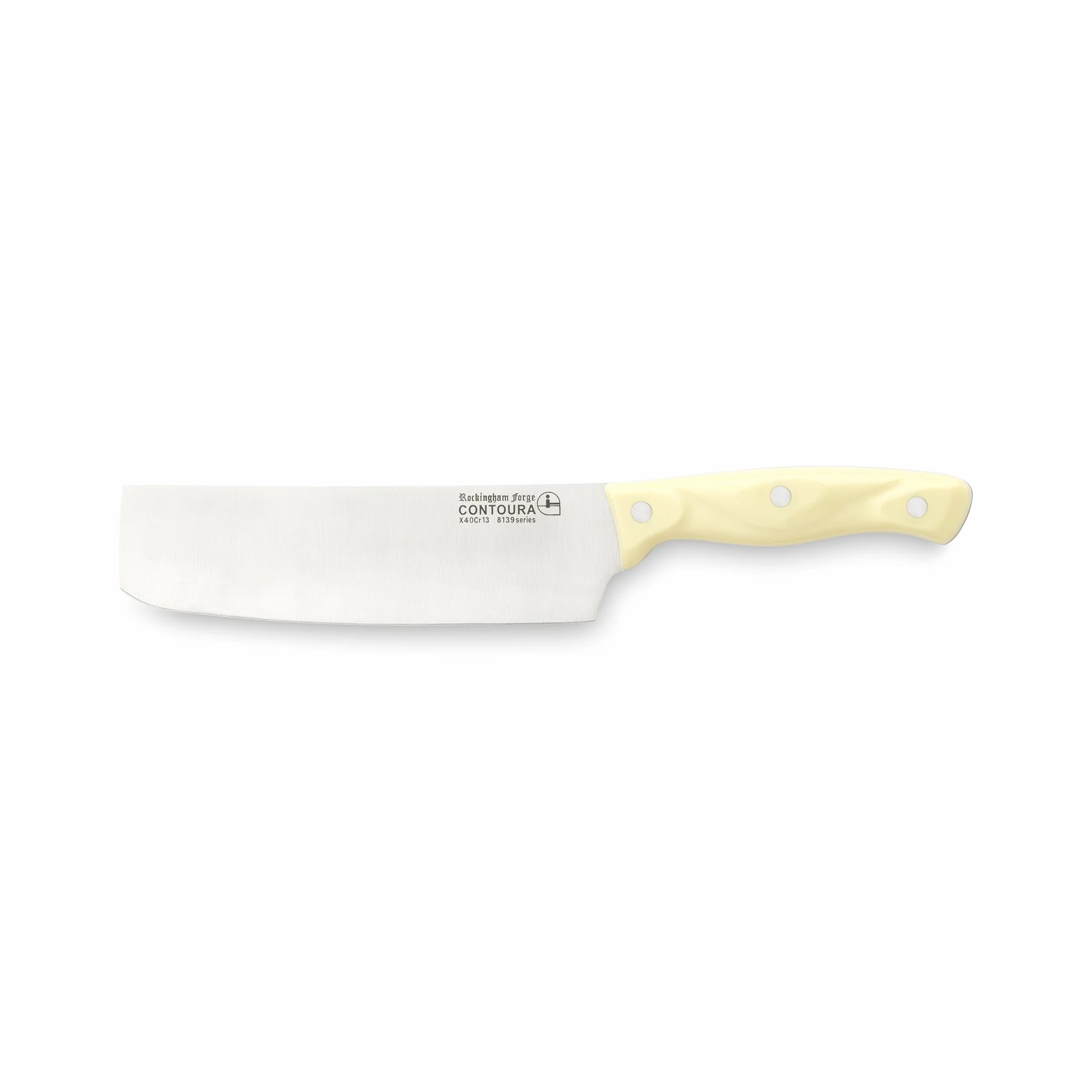 Rockingham Forge 8139NK Classic Contoura Series 8100 Nóż do nakiri z ostrzem ze stali nierdzewnej, 6,5”, kość słoniowa, 29,5 x 5 x 1,5 cm, off-white