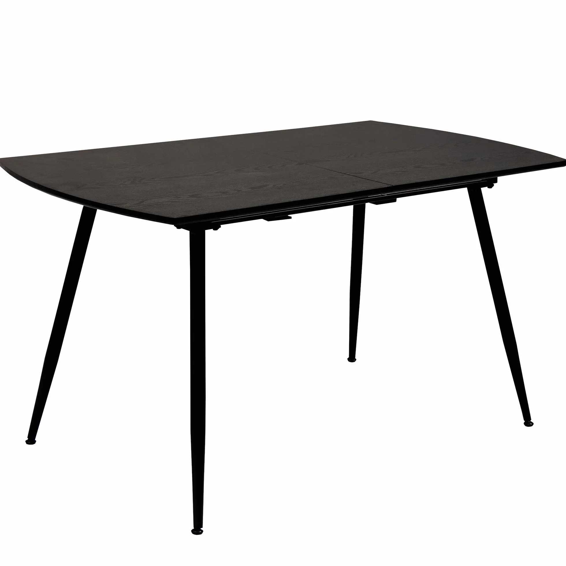 Stół do jadalni Sabina rozkładany, 140-180 x 80 cm, dla 6-10 osób, stół kuchenny z metalowym stelażem, do kuchni, jadalni, o wyglądzie drewna, kolor: czarny