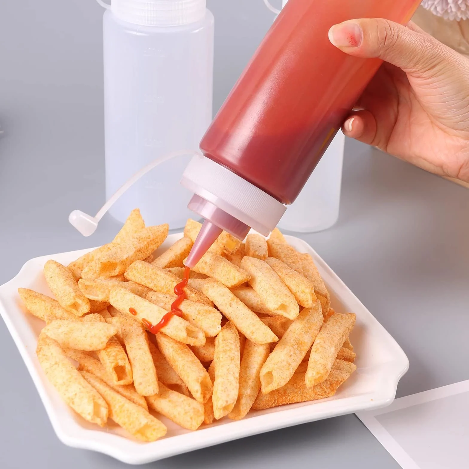 Squeeze Bottle 240 ml plastiku, biały 4pcs