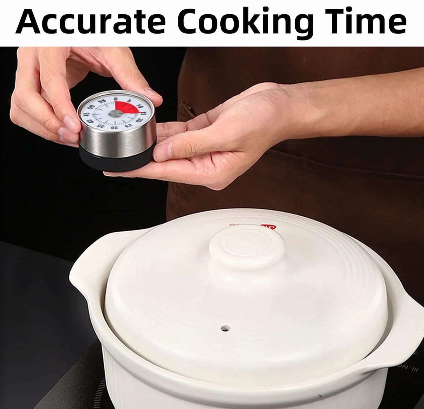 Zegar kuchenny, magnetyczny timer wizualny ze stali nierdzewnej, zegar do jajek mechaniczny, 60 minut kuchnia timing Tool z głośnym budzikiem, do gotowania, nauki pieczenia