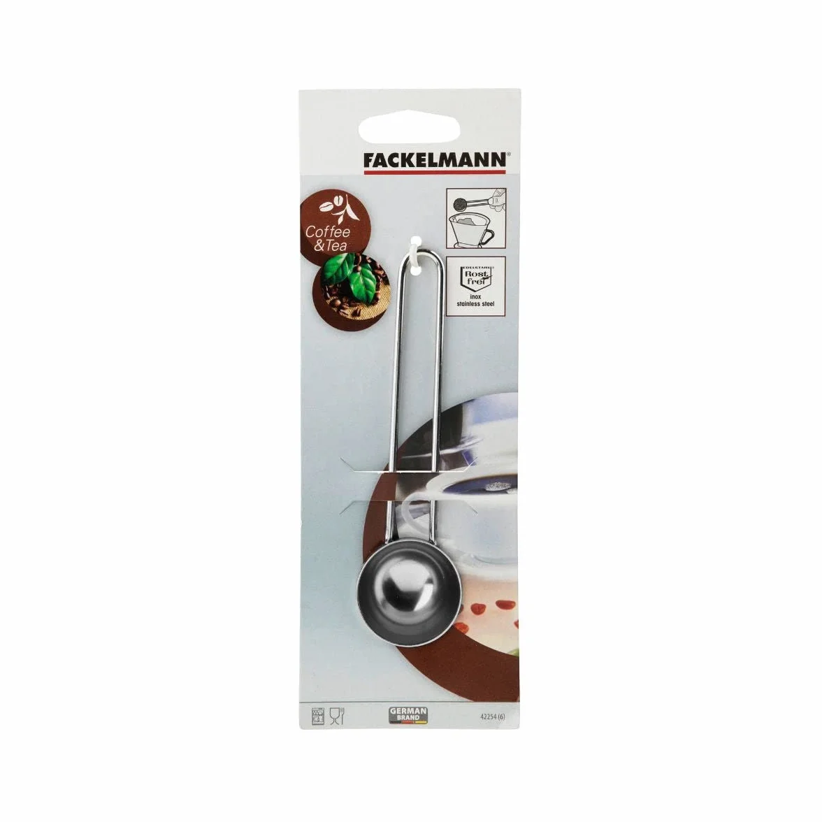 Fackelmann 42254 Łyżka ze Stali Nierdzewnej do Kawy, Srebrna, 14 x 2 x 4 cm