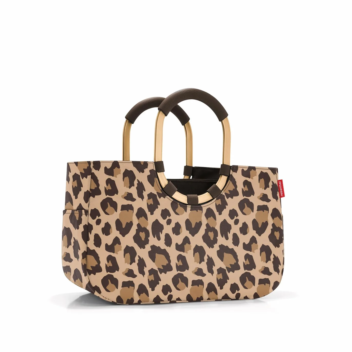 reisenthel loopshopper M – stabilna torba z praktycznymi przegródkami z butelek PET pochodzących z recyklingu – elegancja podczas zakupów, wiele funkcji w zestawie!, Frame Leo Macchiato, m, sport