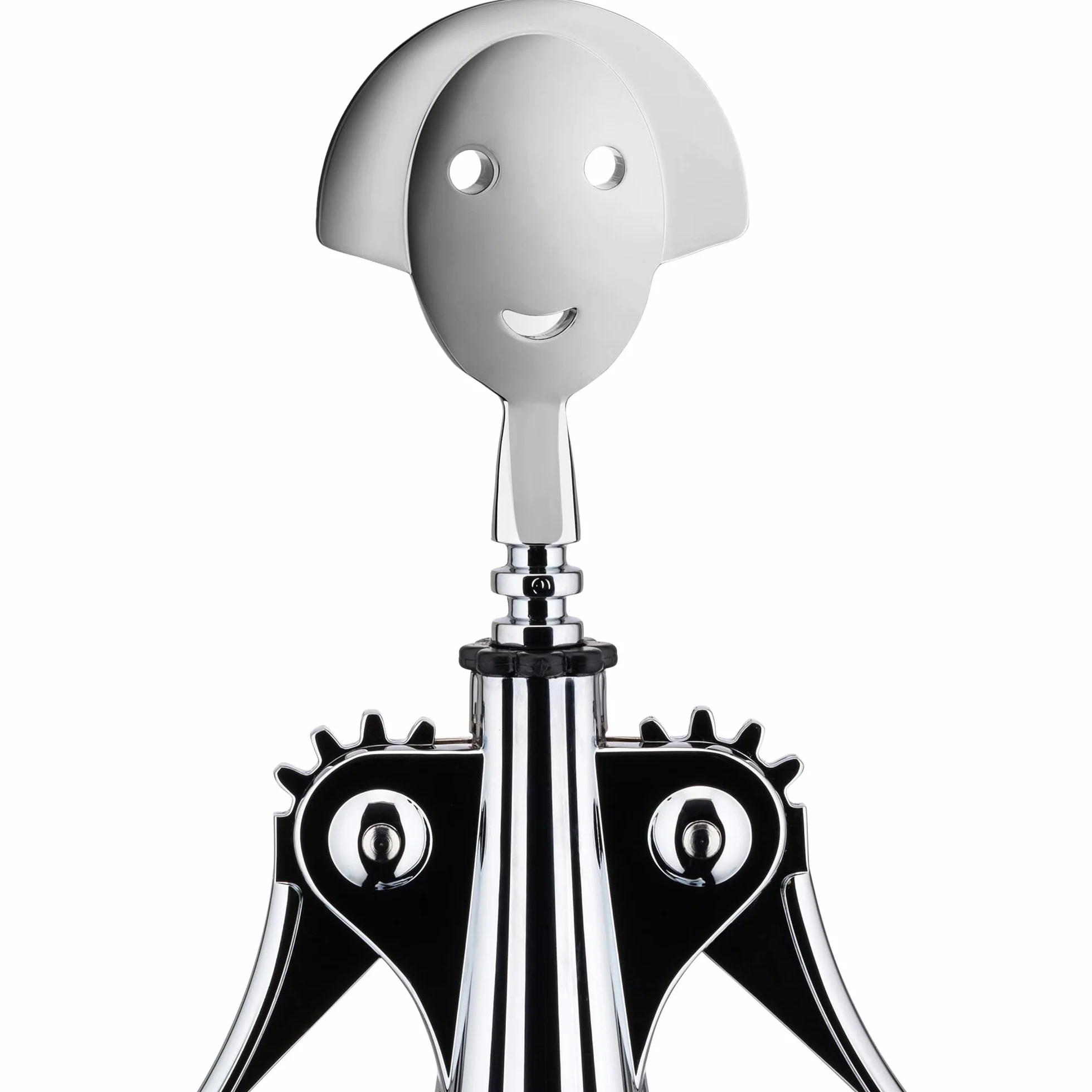 Alessi Anna G. AM01 Z – designerski korkociąg z żywicy termoplastycznej i chromowanego zamaka, polerowany na wysoki połysk