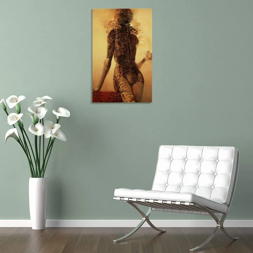 SDYYFF Obraz ścienny na płótnie 60 x 90 cm Senza Cornice Zdzislaw Beksinski Canvas Modern Family Bedroom Decor