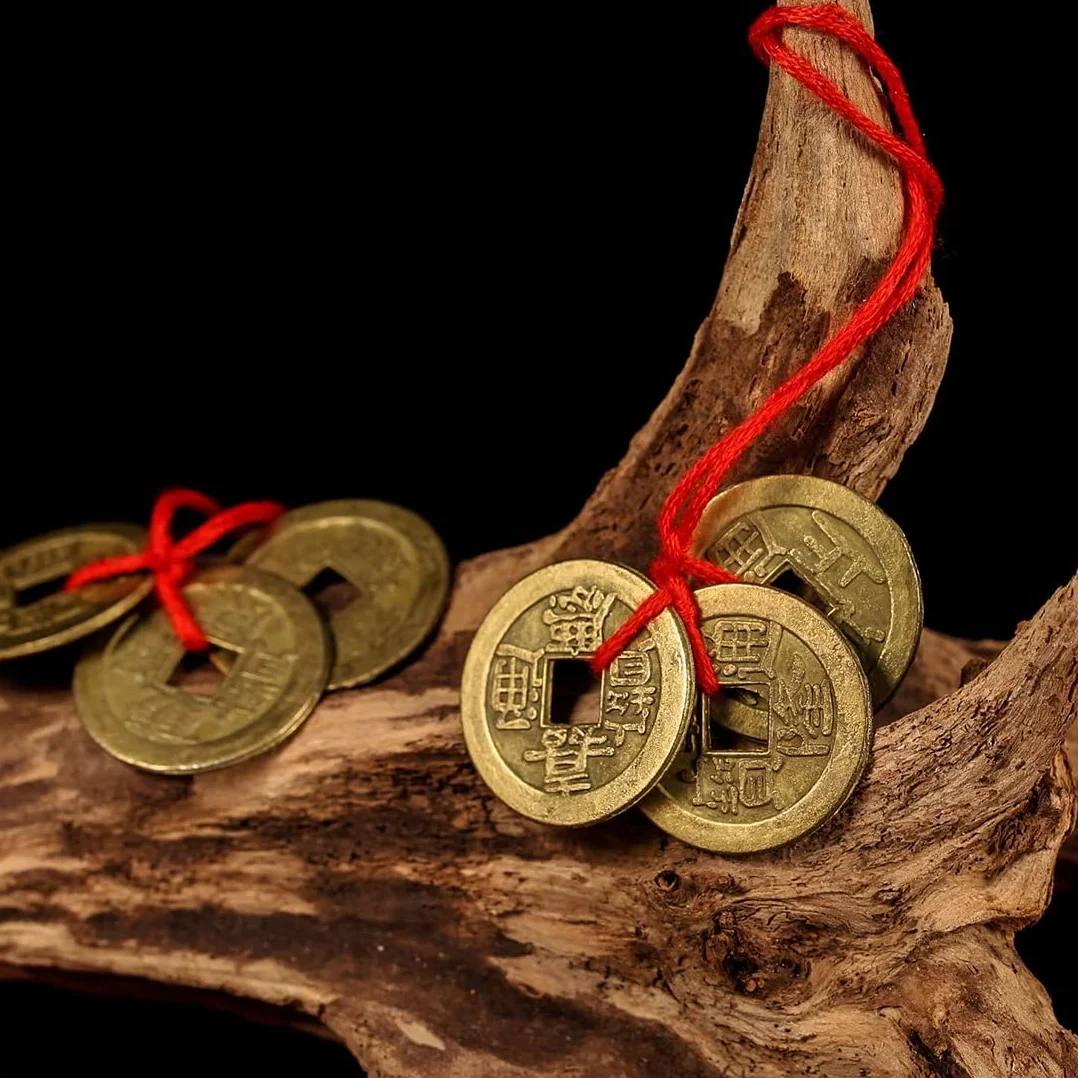 100 sztuk monet na szczęście I-Ching dla zdrowia i dobrobytu, chińskie monety Feng Shui, 2 cm