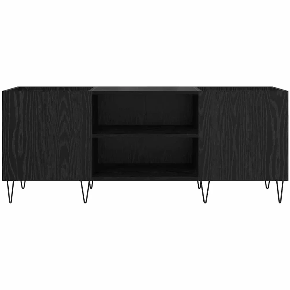 vidaXL Szafka na płyty winylowe z półką Czarny Dąb 121 x 38 x 48 cm