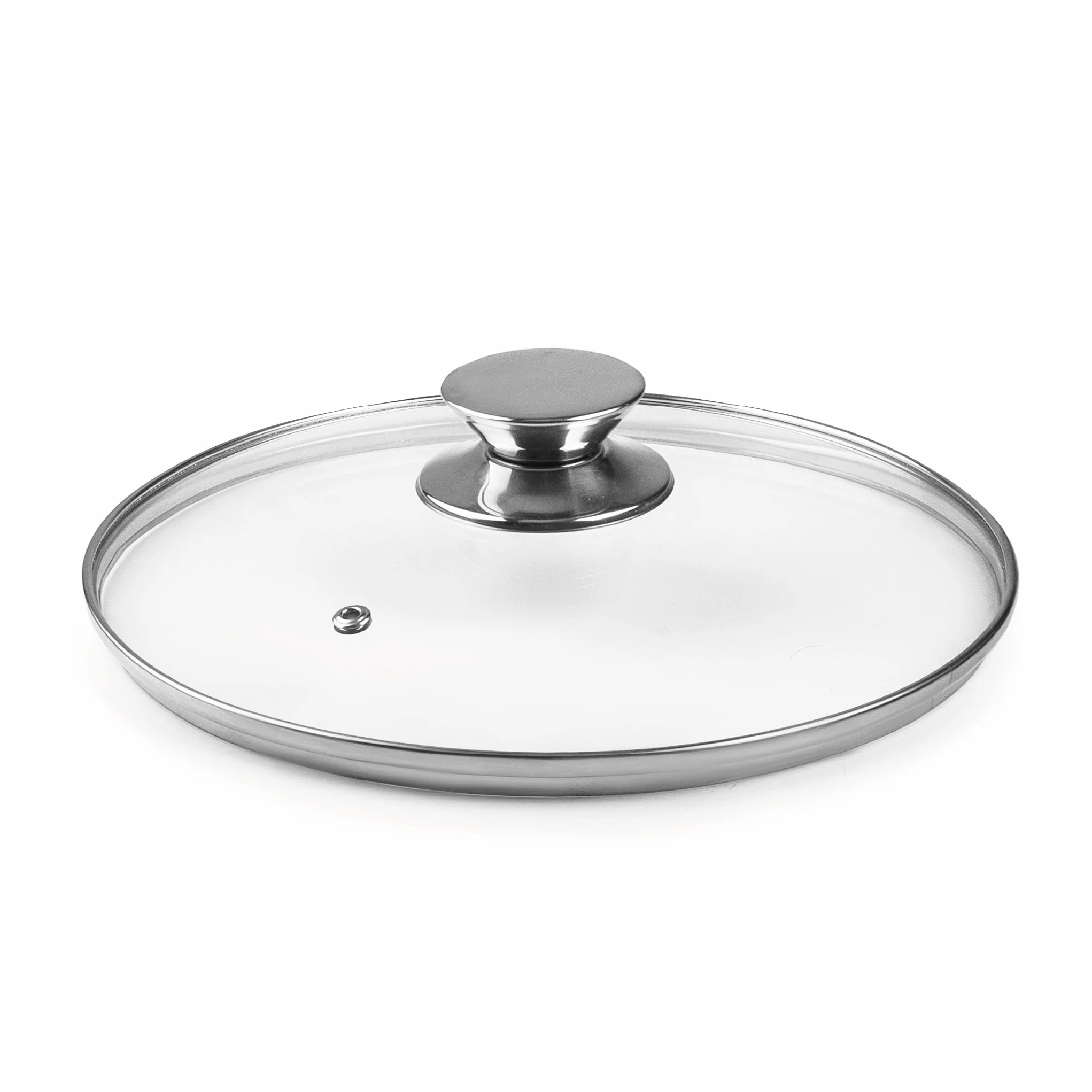 Ibili, 971624, szklana pokrywka z uchwytem ze stali nierdzewnej, 24 cm