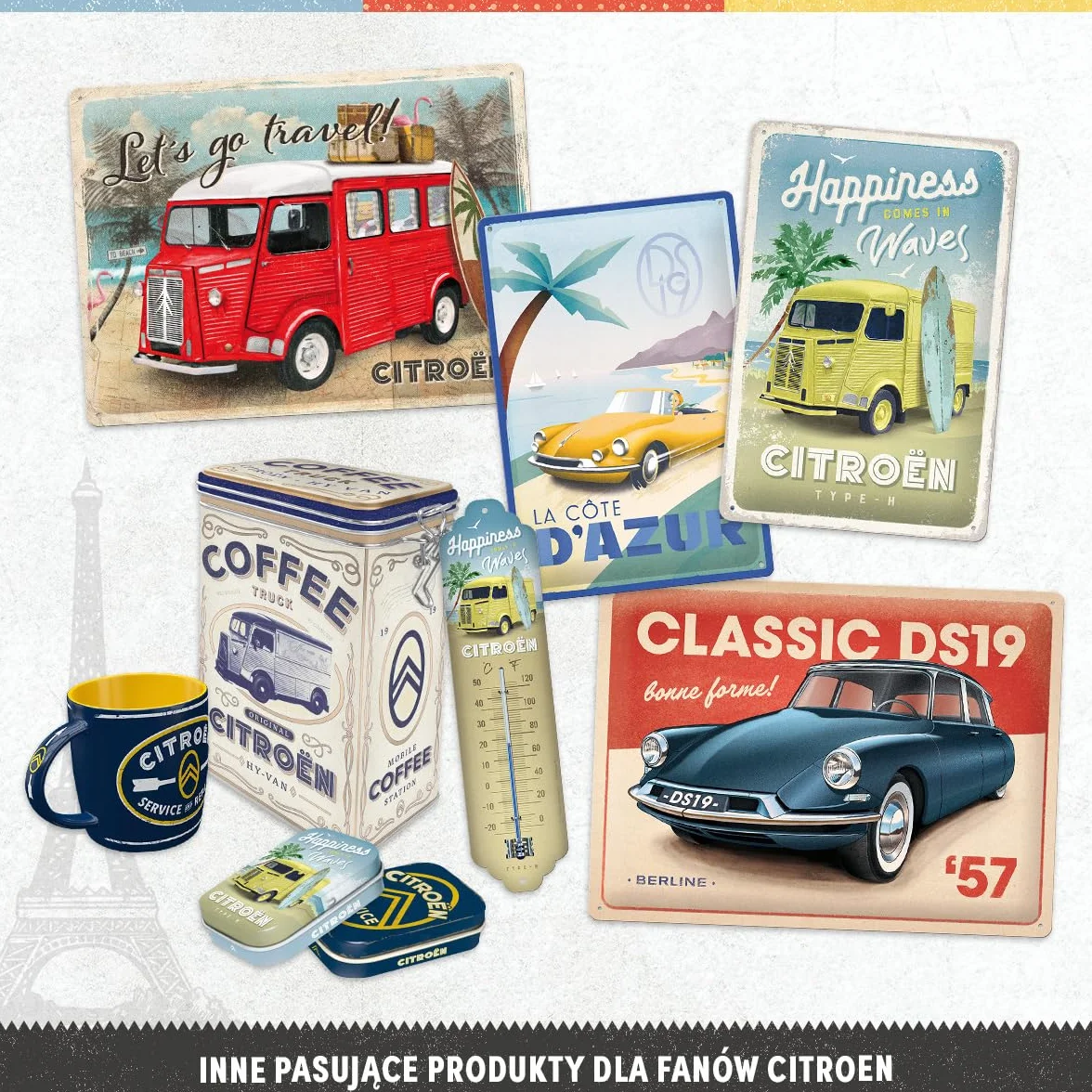 Nostalgic-Art Retro kubek, 330 ml, Citroen – Service & Repairs – Pomysł na prezent dla miłośników akcesoriów Citroëna, Official License Product (OLP), kubek ceramiczny na kawę, Styl vintage