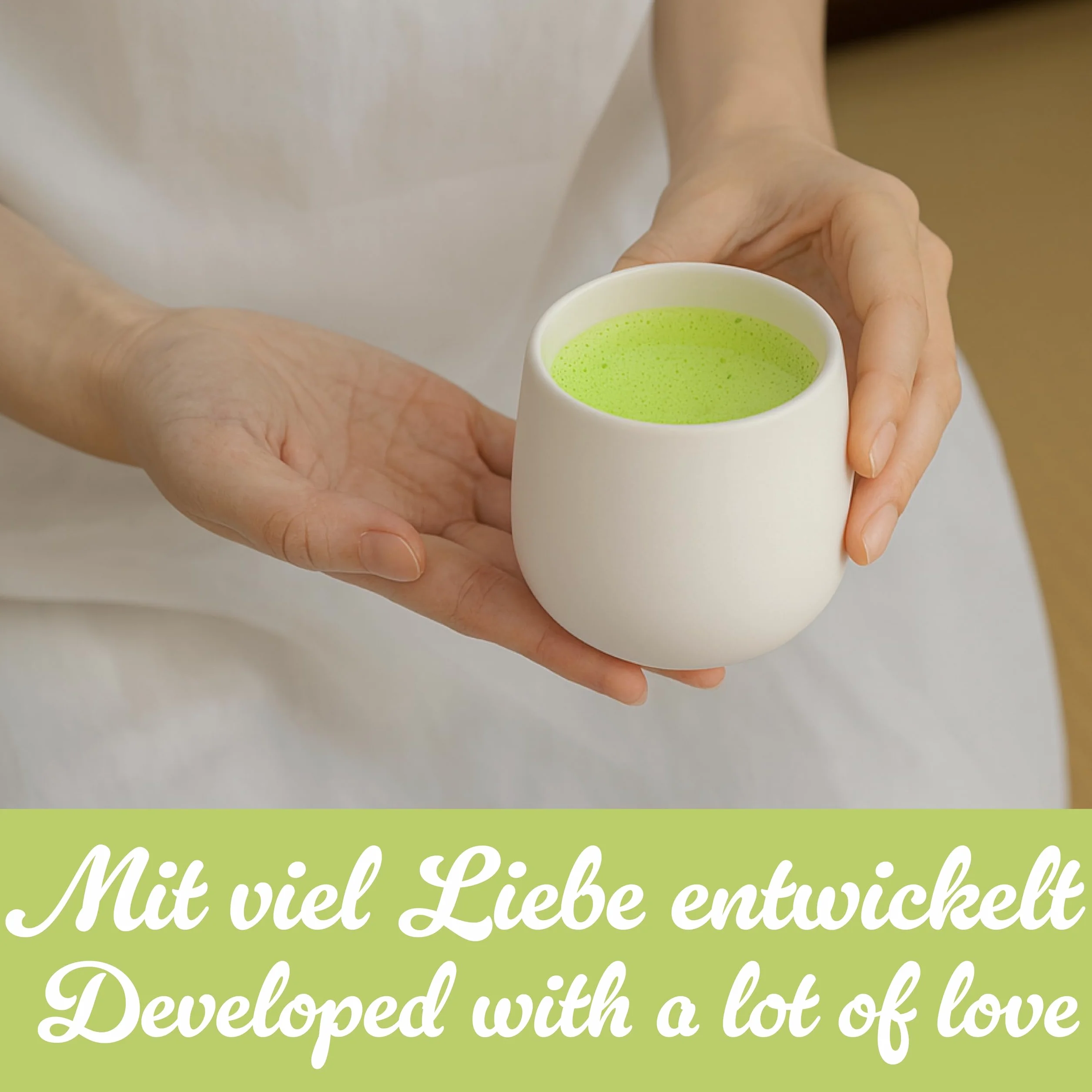 Goodwei Zestaw 4 japońskich filiżanek – Kubki ceramiczne bez ucha, okrągły kształt i minimalistyczny design – Idealne do herbaty, matchy lub kawy (Camellia White)