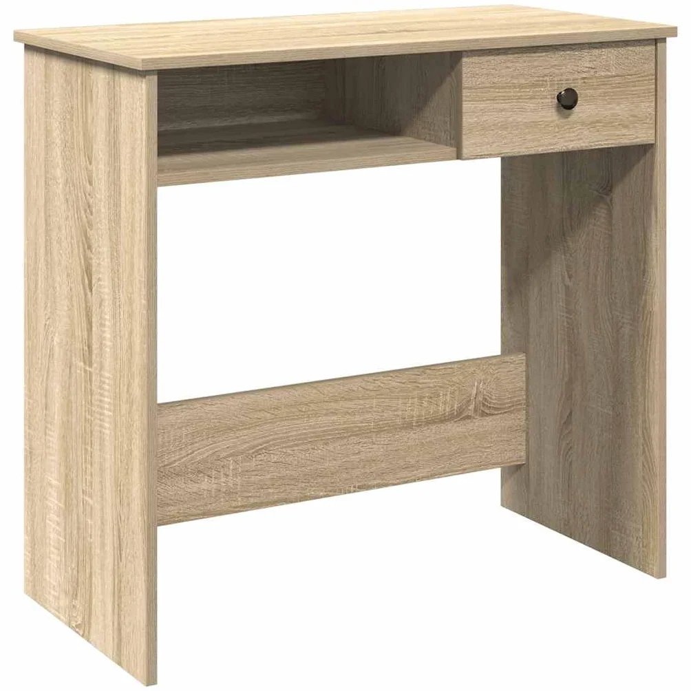 Hothingwell Biurko Dąb Sonoma 80x40x75 cm Płyta wiórowa | Gładka powierzchnia, odporna na wilgoć, duża przestrzeń do przechowywania do sypialni lub salonu