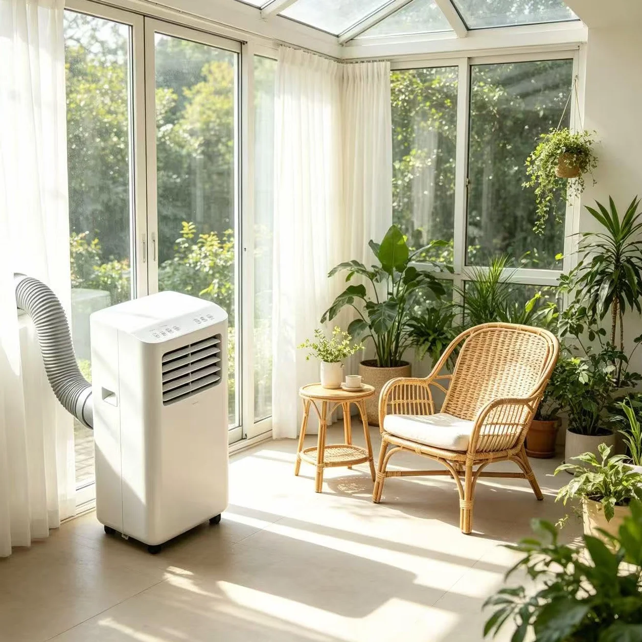 Przenośny klimatyzator 4 w 1 (12 000 BTU) z 24-godzinnym timerem i zestawem do wyciągania okien; wydajny, przenośny klimatyzator odpowiedni do domu lub biura (30 m²).