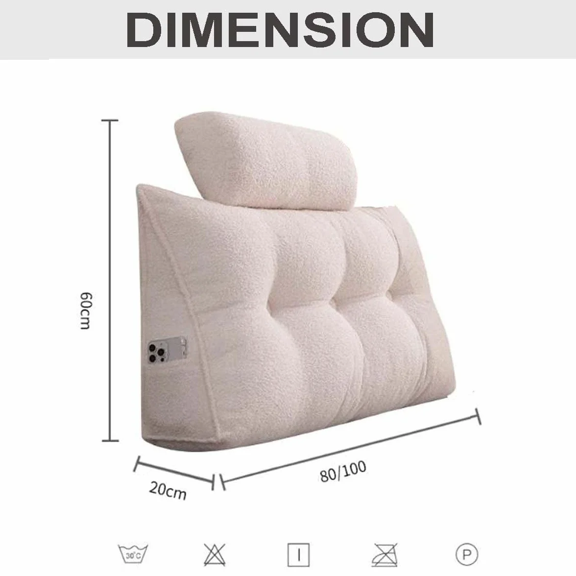 Duże poduszki na koturnie z rolką pod szyję, zagłówek, trójkątna poduszka do czytania, miękka sofa, poduszka do pozycjonowania, podparcie lędźwiowe, oparcie talii (100 x 50 x 20 cm, niebieska)