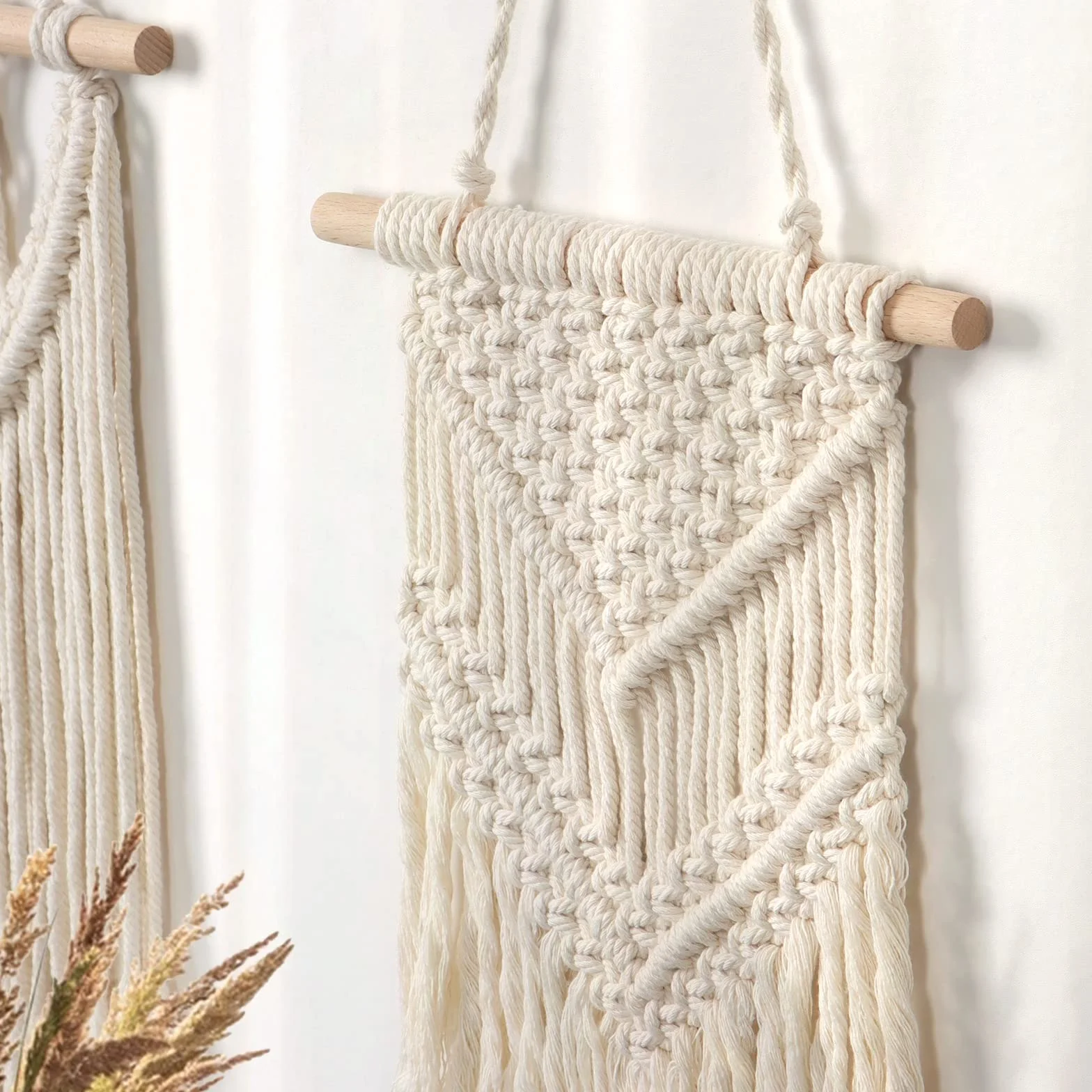 LOMOHOO 2 sztuki makramy dekoracja ścienna boho do domu