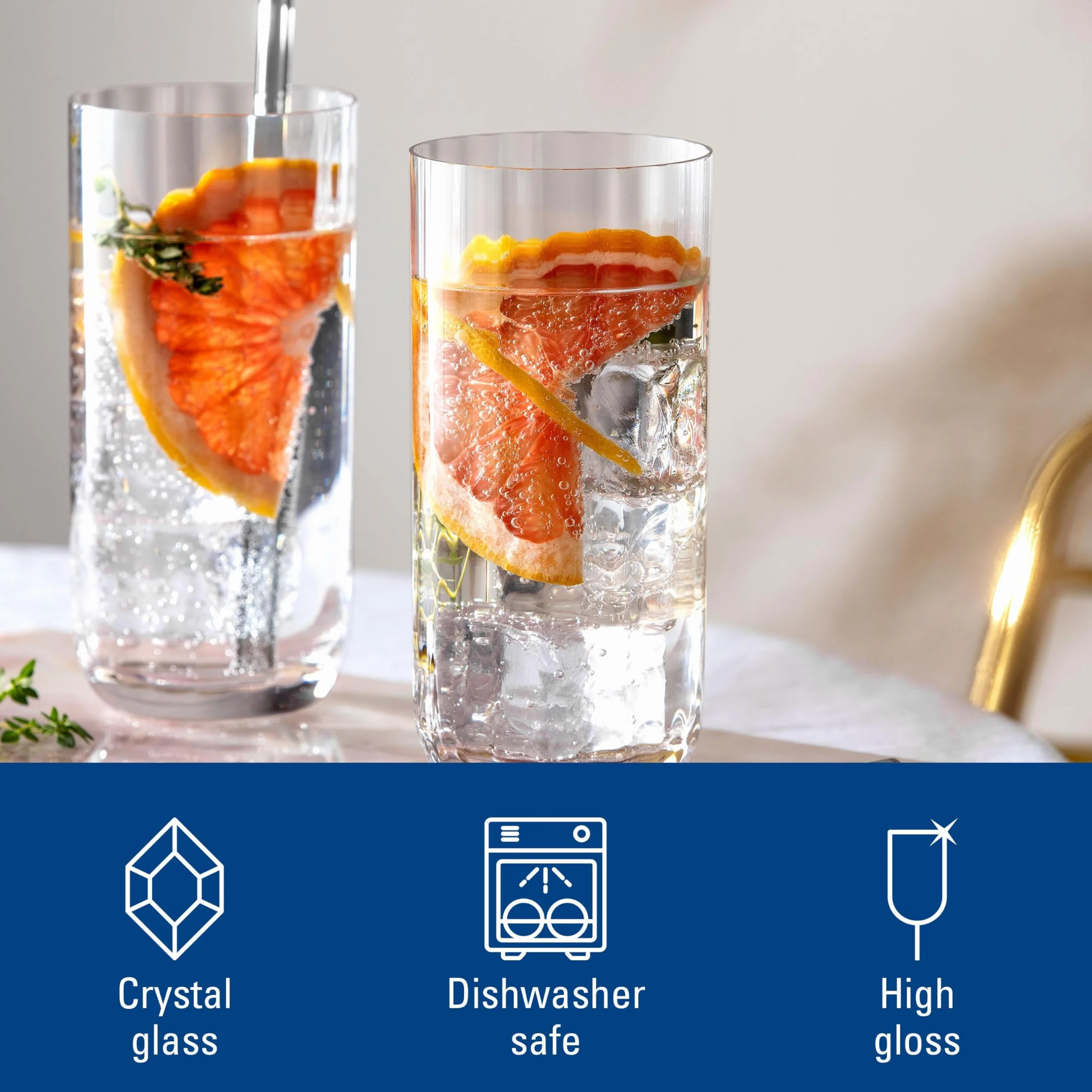 Villeroy & Boch - Rose Garden Szklanki do długich napojów, zestaw 4 sztuk, 300 ml, szkło kryształowe