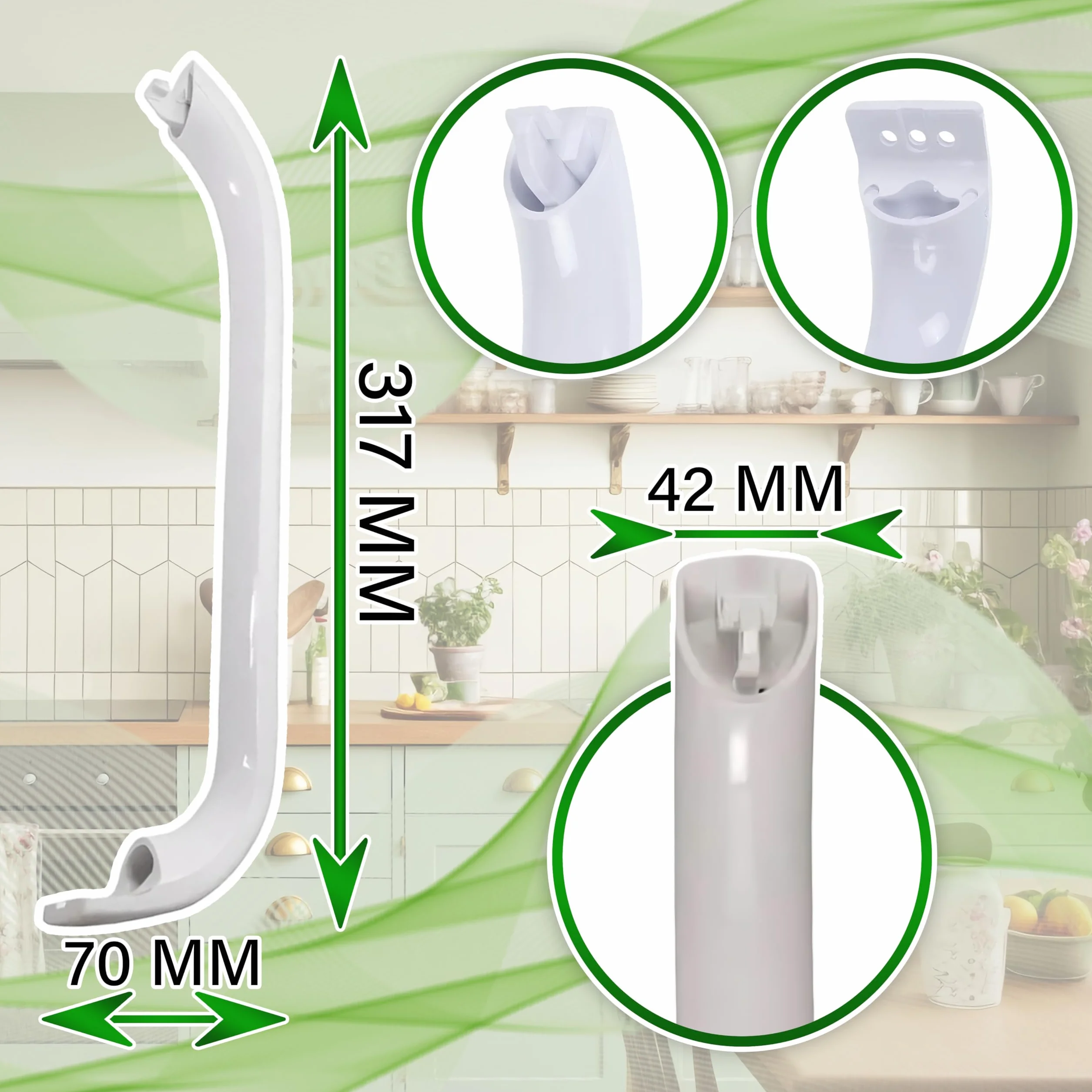 ONIX TECH Klamka do lodówki 300 mm z oryginalnym kodem 00369547 00488448 00488916 Pasuje do Bosch dla Siemens - MADE IN SPAIN - 5 lat