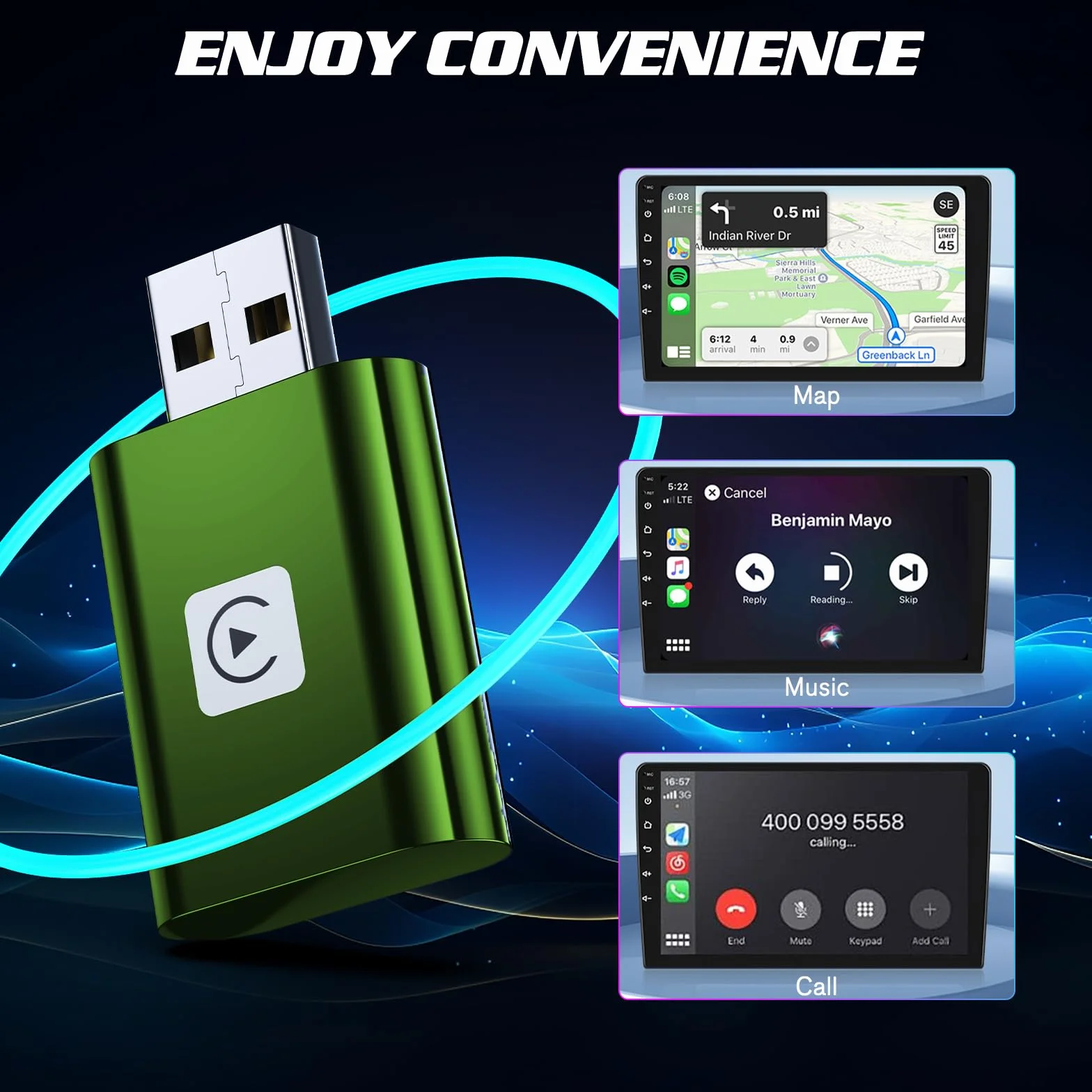 Mini Wireless Carplay Adapter UK for iPhone, 2025 Stable Universal Wireless carplay Adapter, Fast Convert Factory Wired to Wireless CarPlay Dongle Cars for Apple for iOS (NOT for Android)