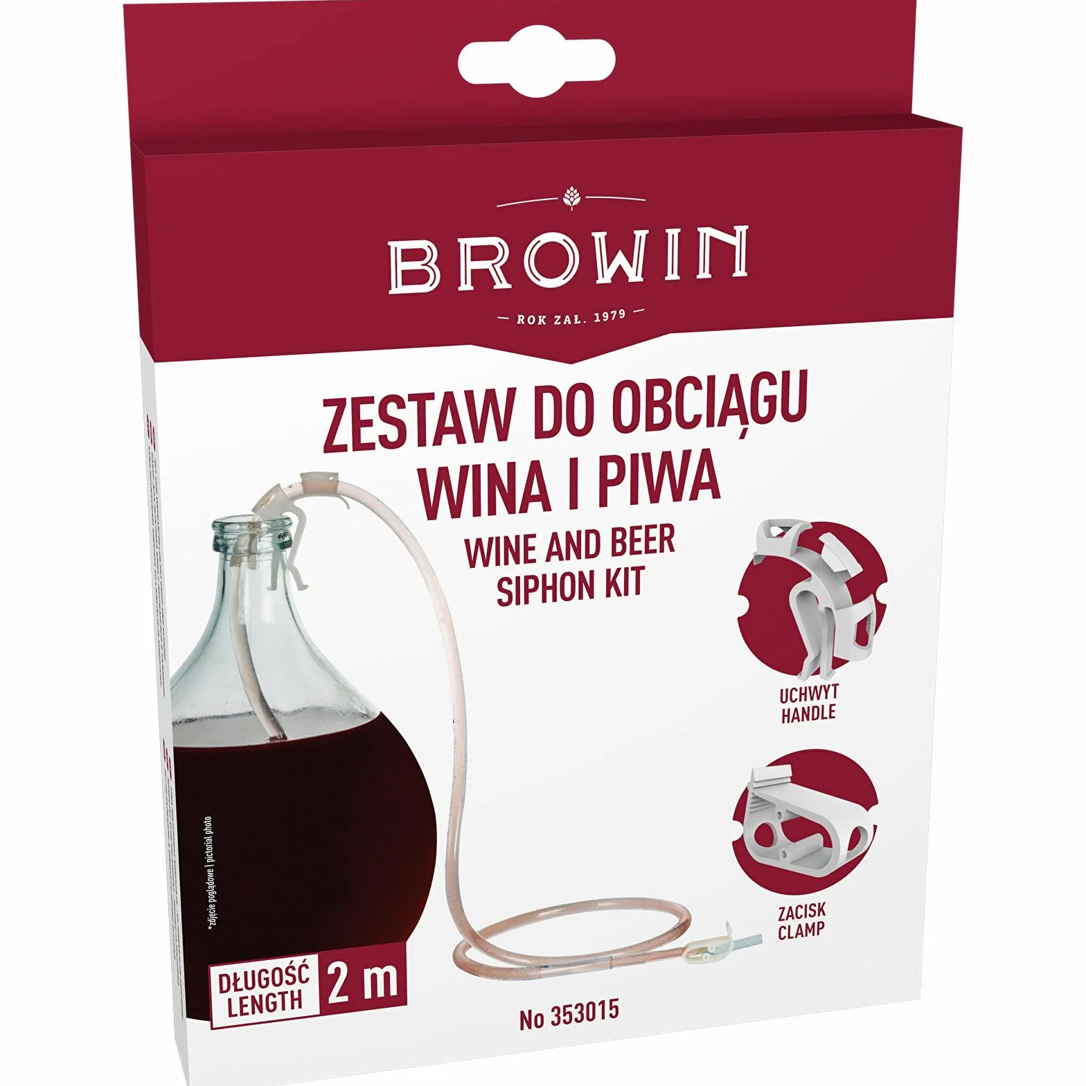 Browin do wina, plastiku, przezroczysty, 2 m x 8 mm