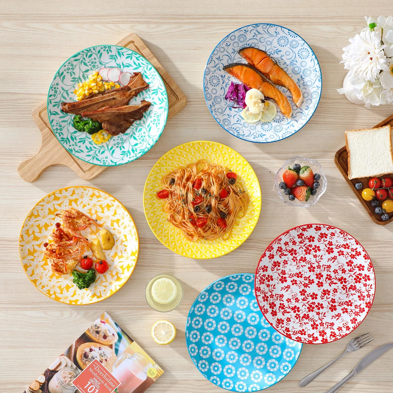 vancasso SELENE Zestaw talerzy dla 6 osób, talerze obiadowe (Ø 26 cm) z pastelowej porcelany, talerze do makaronu, talerze śniadaniowe, zestaw talerzy obiadowych do zmywarki i kuchenki mikrofalowej