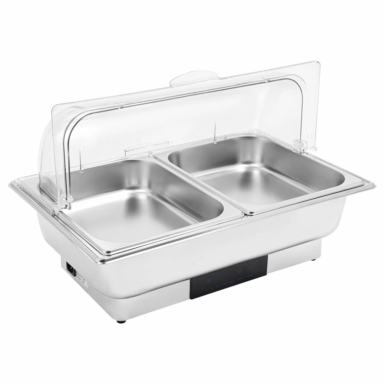Elektryczny podgrzewacz do potraw Chafing Dish podgrzewacz do potraw na bufet ze stali nierdzewnej 9L 15L pojemnik na żywność z regulacją temperatury na imprezy, catering (2 przegród)