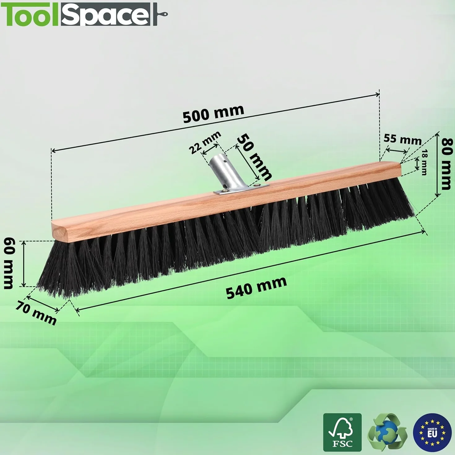 ToolSpace Miotła z miękkim włosiem 40 cm