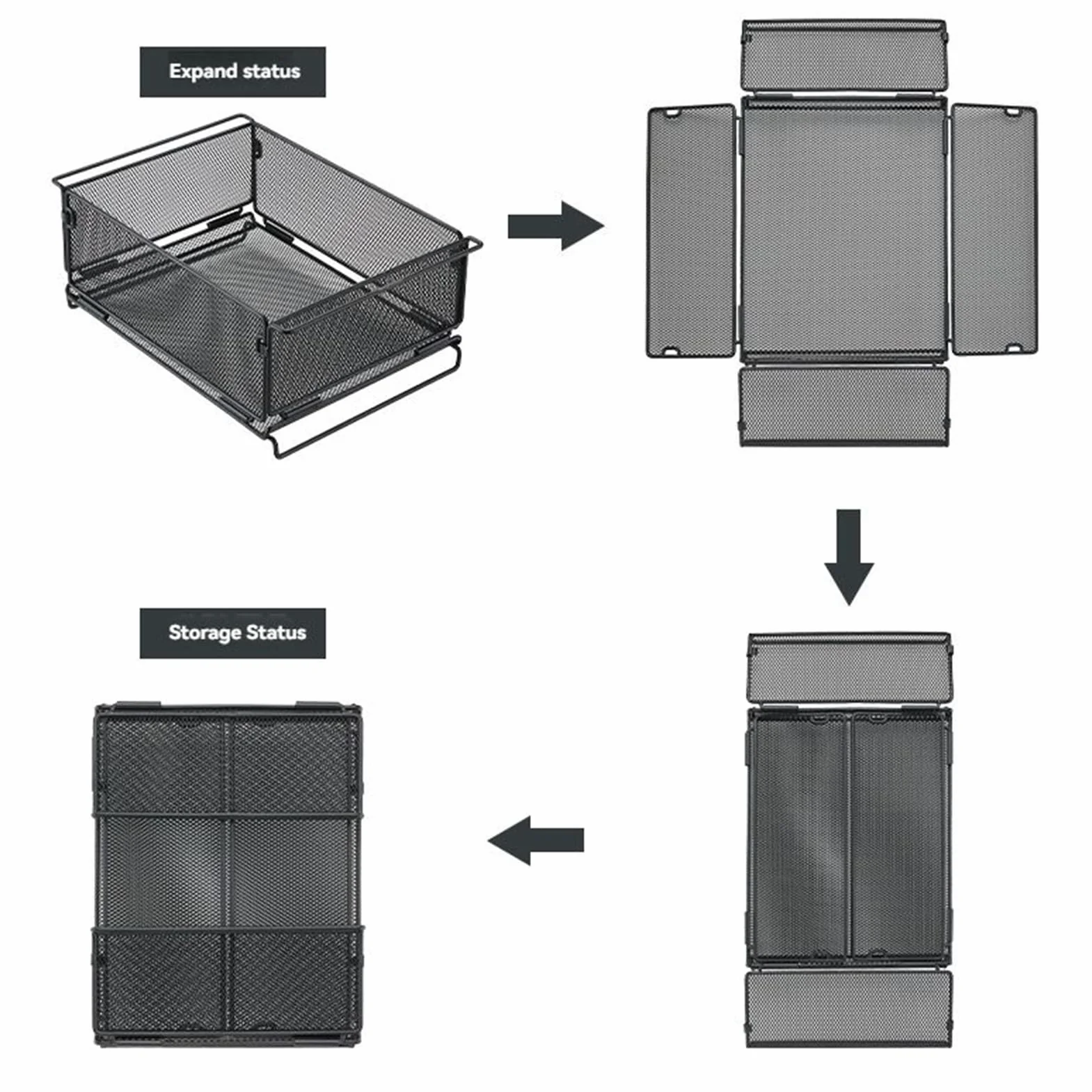 Koszyk z siatki metalowej, składany ogród żniwa koszyk z projektem sieci, wielofunkcyjny dom i materiały kuchenne, 14,17 x 9,76 x 5,91 , idealny do spotkań, pickingu, biwakowania, użytku na
