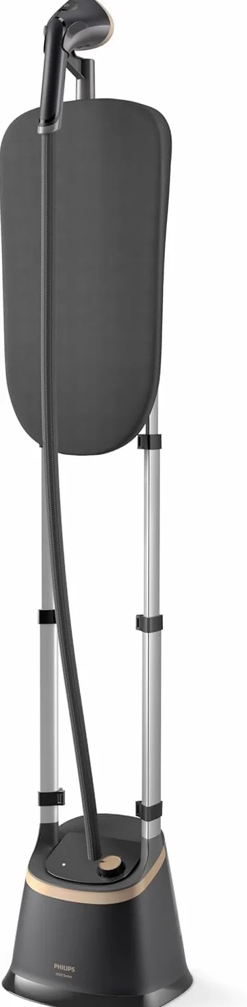 Philips Parownica stojąca 3000 Series – Pochylana deska StyleBoard, 3 poziomy pary, metalowa końcówka, 2000 W, zbiornik 2 l, gotowa w 60 s, MyEssence, czarna (STE3170/80)