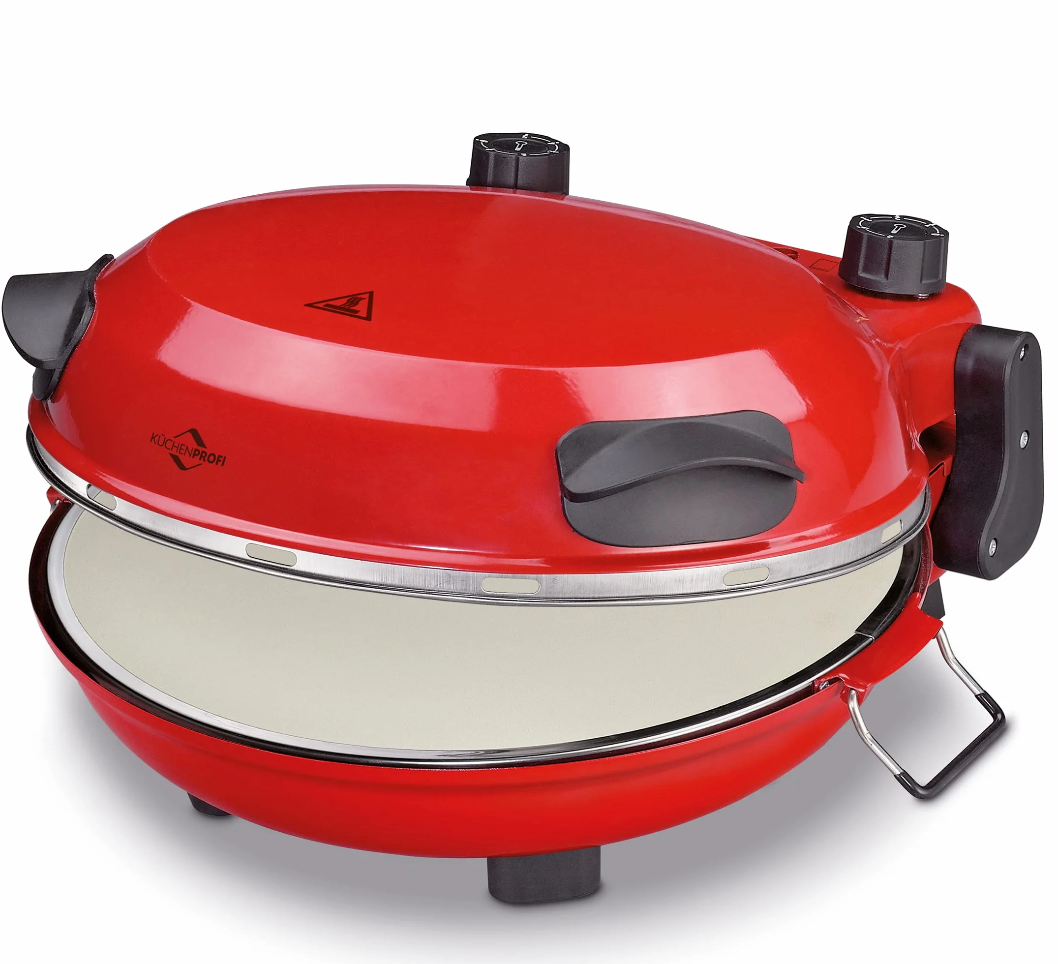 Küchenprofi Napoli urządzenie do pizzy, z kamieniem do pizzy, Ø 36 cm w 4 minuty, 1200 W, bezstopniowa regulacja temperatury, ogrzewanie górne i dolne oddzielnie, elektryczny piec do pizzy,