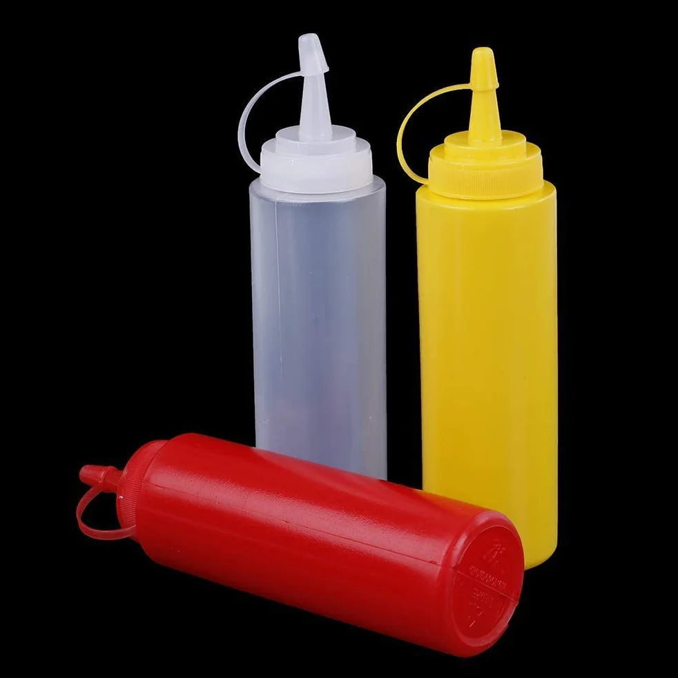 6 szt. 230 ml butelki do wyciskania przypraw z nakrętką dozowniki przypraw 230 ml