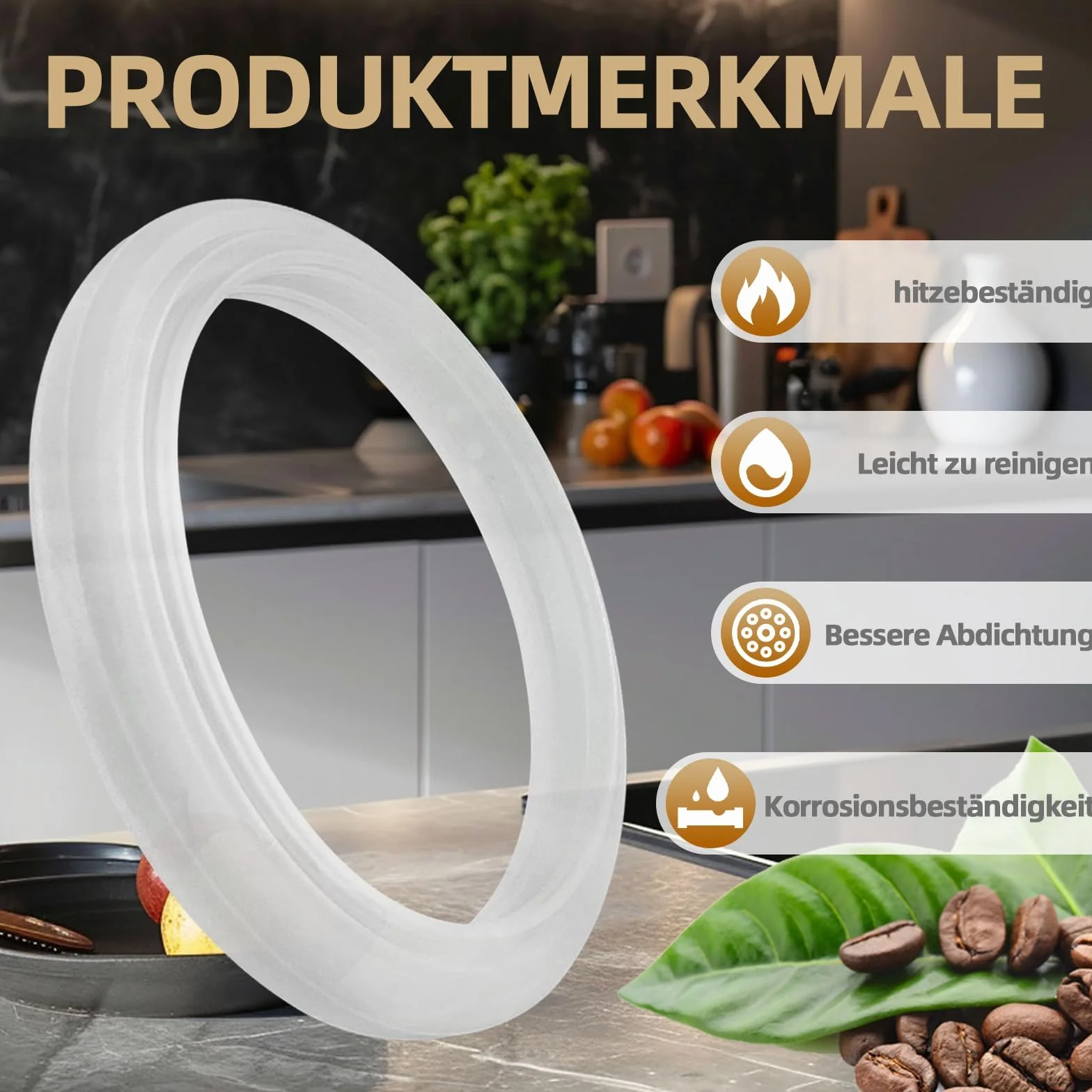 Uszczelka silikonowa do ekspresu do kawy, kompatybilna z DeLonghi EC680, EC685, EC820, EC850, EC860, średnica zewnętrzna 58mm, średnica wewnętrzna 45mm, odpowiednia dla miłośników kawy(1 Sztuki)