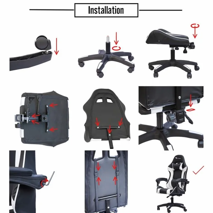 Fotel Gamingowy Prestige – Ergonomiczne Krzesło Biurowe z Funkcją Masażu i Wysuwanym Podnóżkiem, Miękka Tapicerka Materiałowa, Poduszka Lędźwiowa i Zagłówkowa (Czarny (Welur))