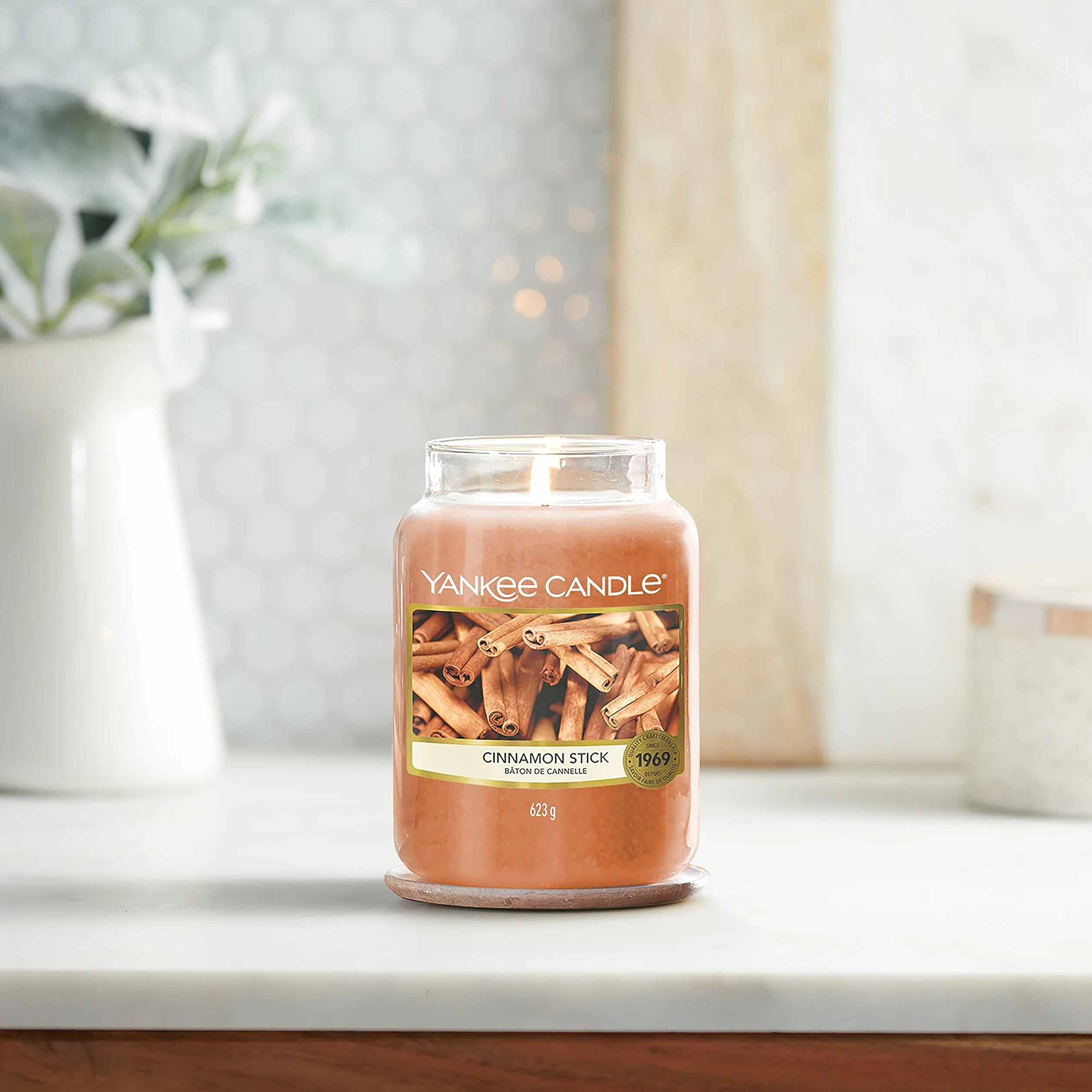 Yankee Candle Cinnamon Stick Świeca, Szkło, Brązowy, L