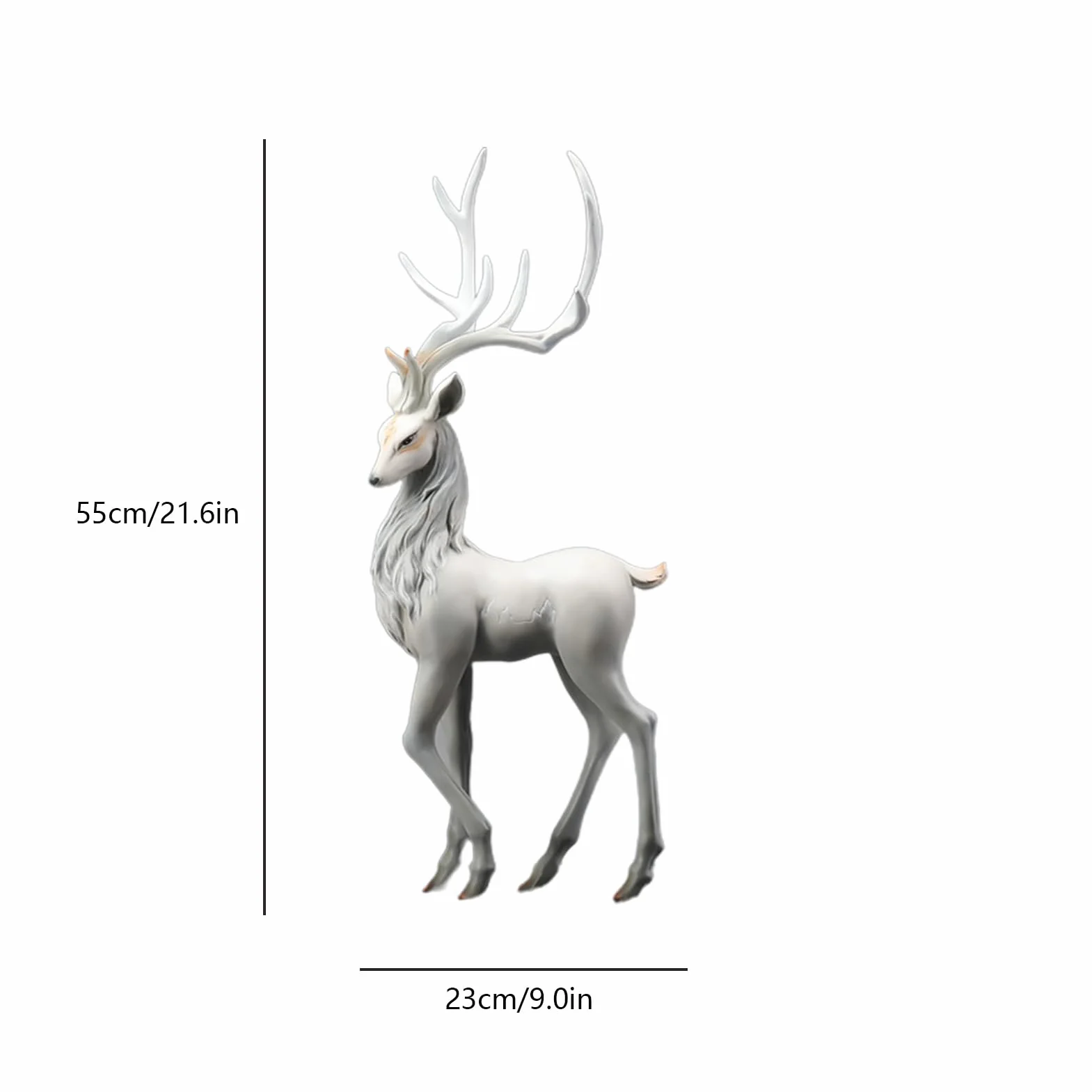 Generisch Figurka renifera, figurka renifera, klasyczna statuetka stołu renifera, elegancka statuetka jelenia do dekoracji bożonarodzeniowych, figurki zwierząt łosia z żywicy do dekoracji wnętrz