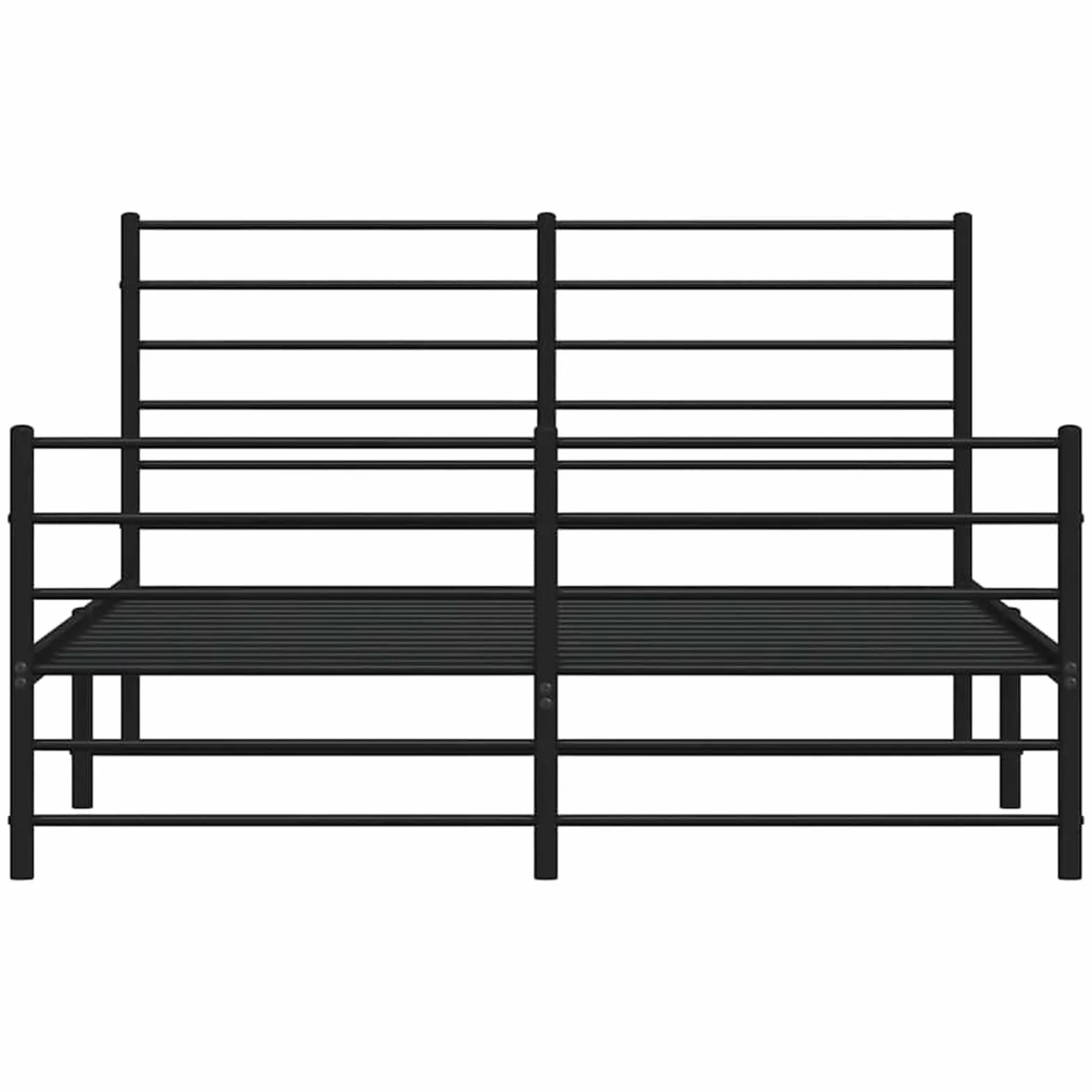 ATOMSTACK MAKER Cama de Metal Con Cabecero y Piecero, Estructura de Acero Negro Mate 150 x 200 cm, Incluye Somier de Lamas, Altura Inferior 26 cm, Diseño Moderno y Robusto para Adultos – Montaje Fácil