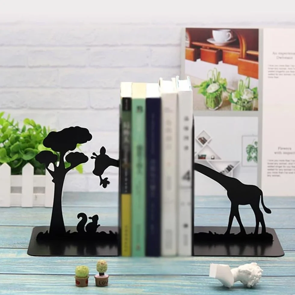Wsparcie Bookendu Metalowa podpórka do książek, dekoracyjna ciężkich na półki, domowa ciężkie książki Podpórki do książek