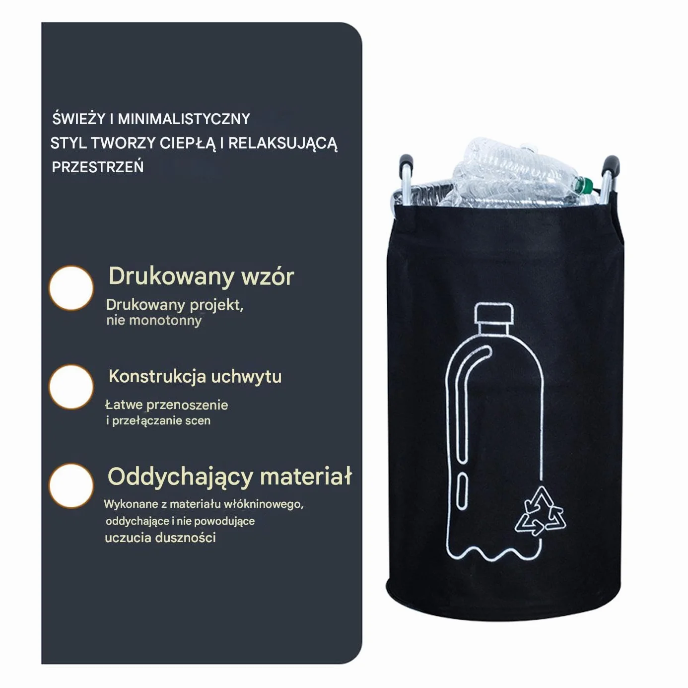 Wewnętrzne Pojemniki Do Recyklingu Dla Kuchni - 82L Składany Pojemnik Na Butelki Z Kaucją,Kosz Do Recyklingu Z Aluminiową Rączką,do Użytku w Garażu, Łazience, Akademiku, Pod Zlewem,