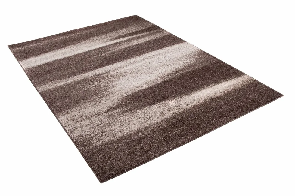 Tapiso Dywan Sari nakrapiany designerski krótkie runo beżowy brązowy jasnobrązowy z abstrakcyjnym rozmazywaniem paski wzór salon Ökotex 160 x 220 cm