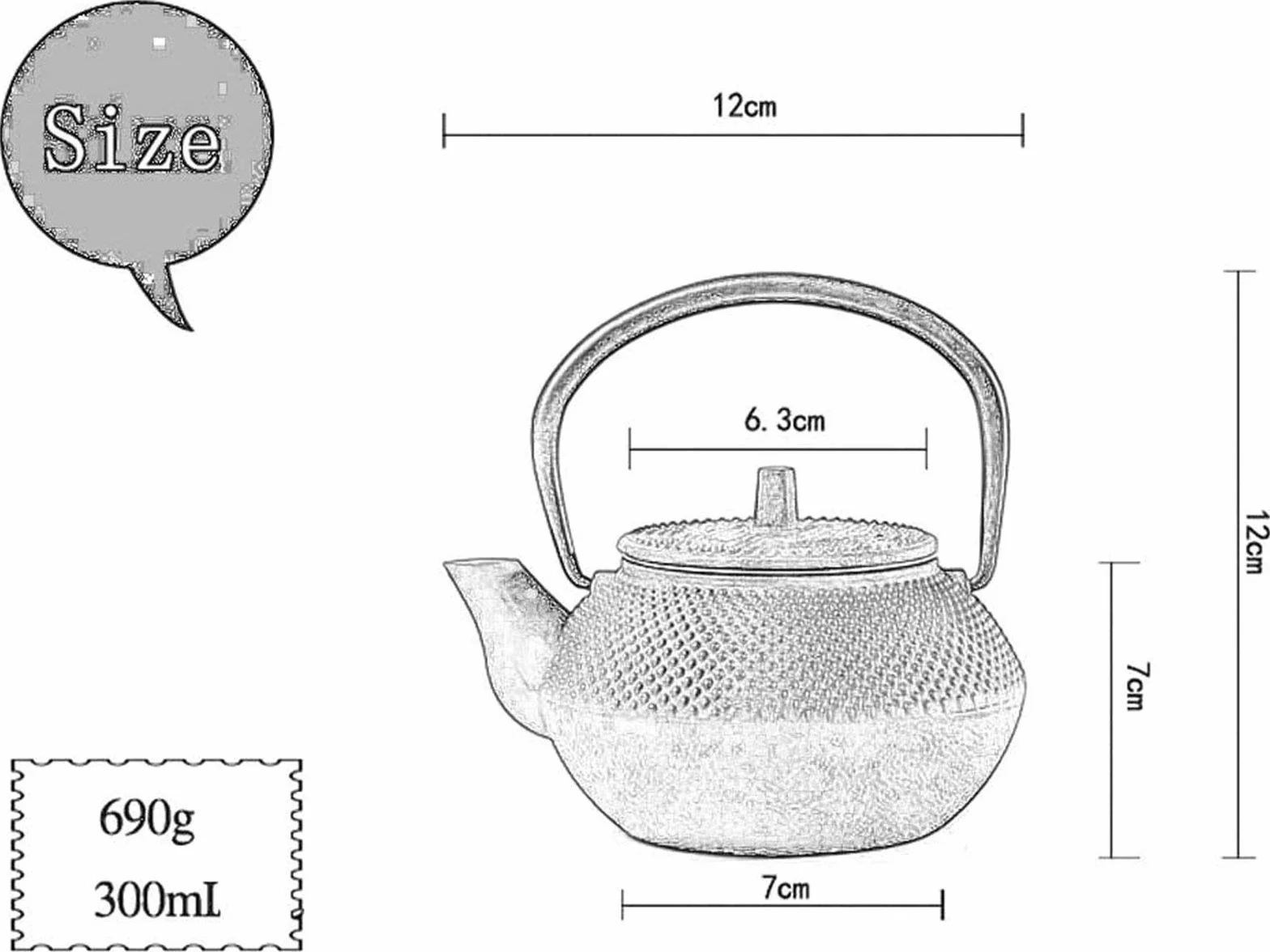 Najlepszy Japoński żelazny Czajniczek Z Infuser Do Luźnej Herbaty Liściowej I Teabagów, Tettubin Tea Czajnik Płyta Safe 0.3l(Color:Czarny)