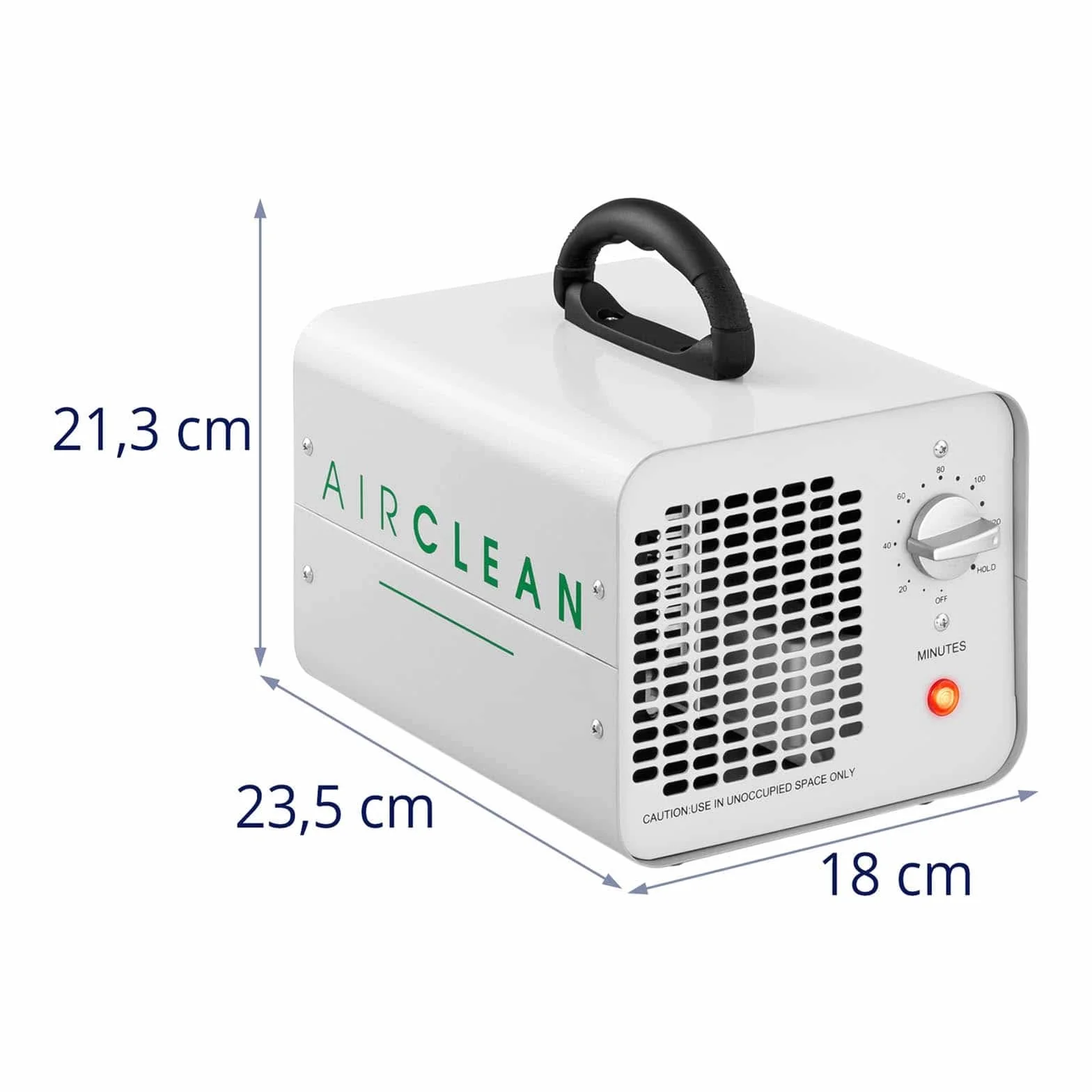 AIRCLEAN 7G-WL profesjonalny generator ozonu, oczyszczacz powietrza, ozonizator (7000 mg/h, 100 W, minutnik 120 m, aluminium malowane proszkowo)