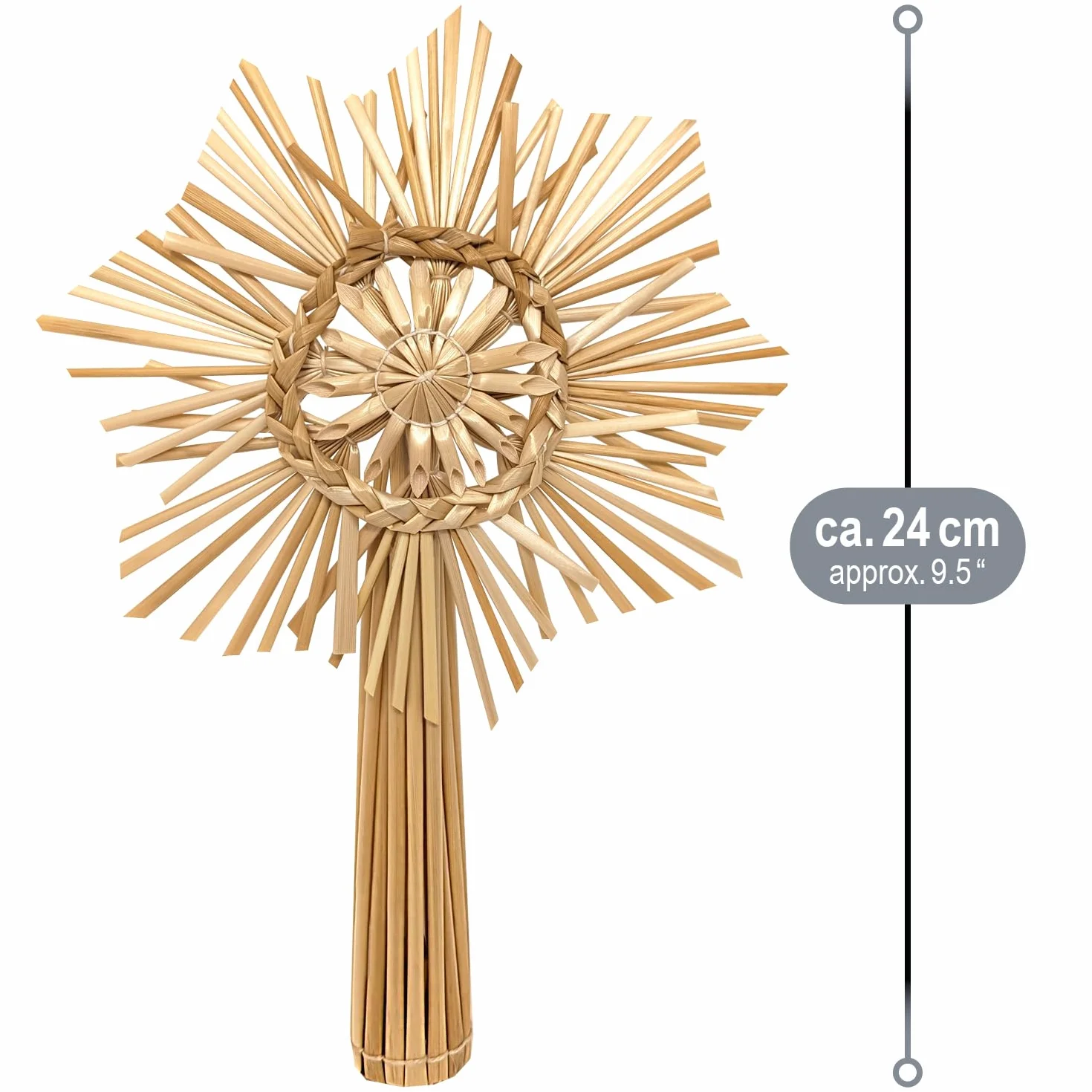 COM-FOUR® Gwiazda na choinke jako ozdoba choinkowa ze slomy - Slomiana gwiazda na choinke - ozdoba choinkowa - naturalne zawieszenie choinki
