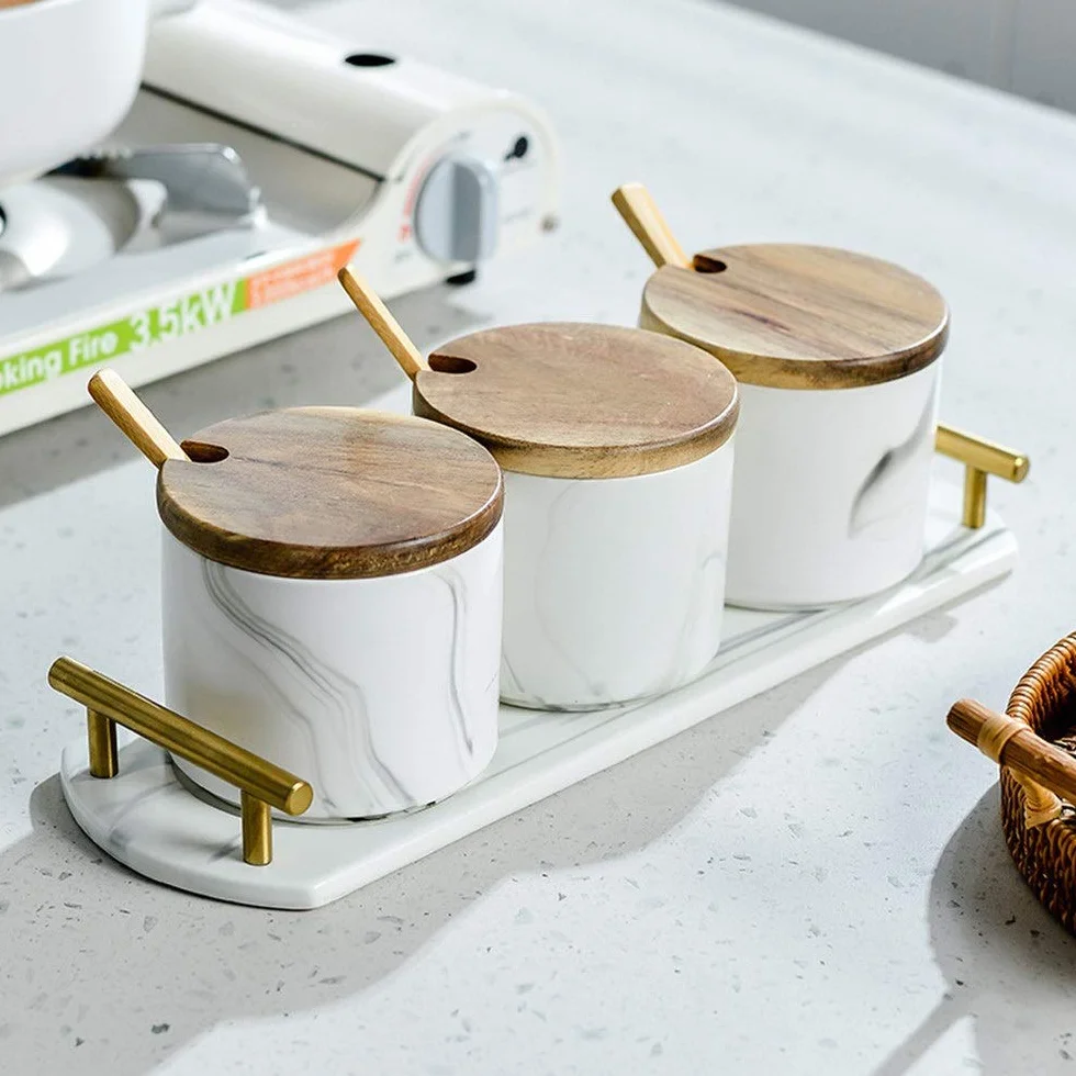 Słoiki Na Przyprawy Okrągły Słoik Na Przyprawy Prosty Ceramiczny Pojemnik Na Przyprawy Dozownik Pojemnik Na Sól Pojemnik Na Przyprawy,White-One Size