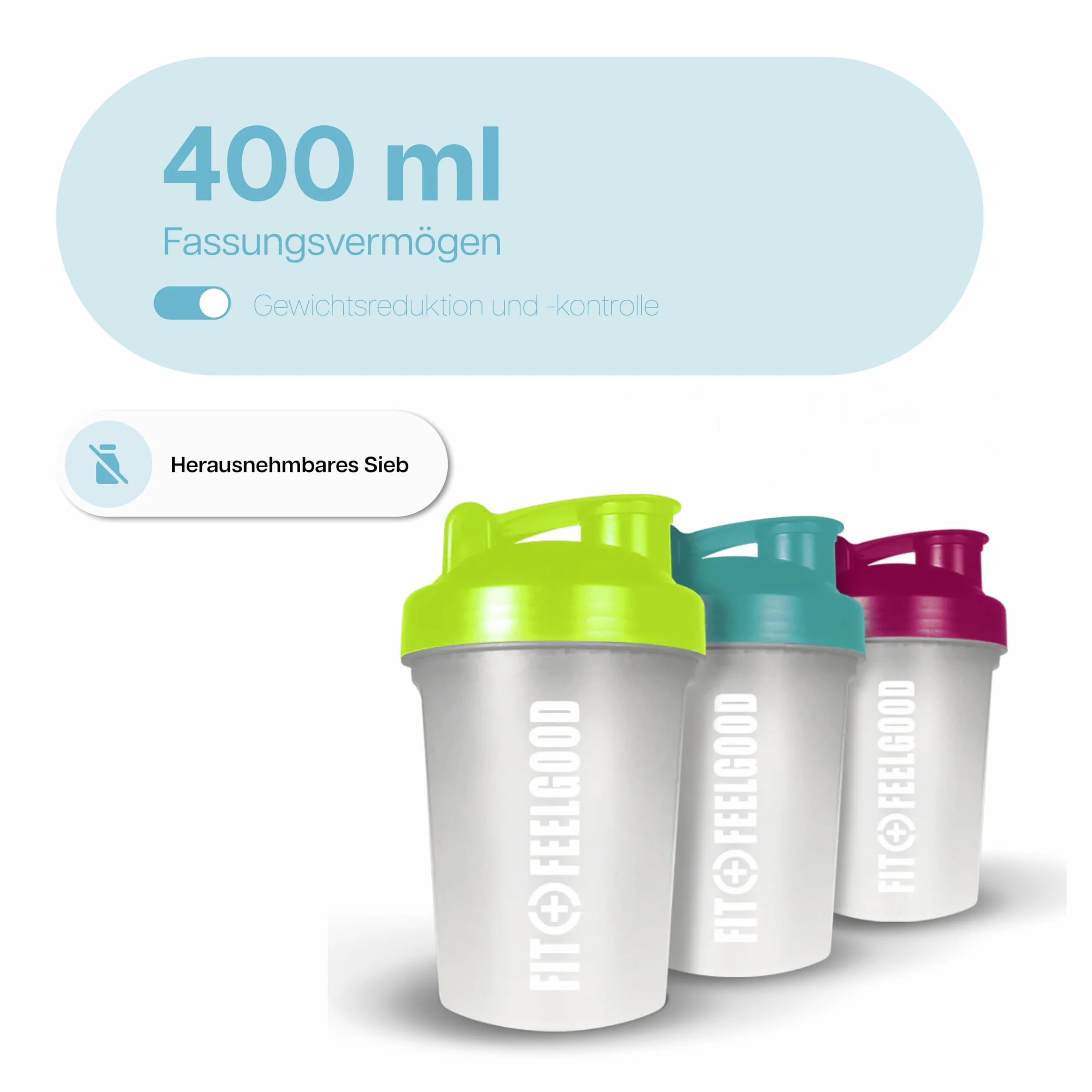 Layenberger Fit+Feelgood Shaker Berry 400 ml, z wyjmowanym sitkiem, nadaje się do mycia w zmywarce