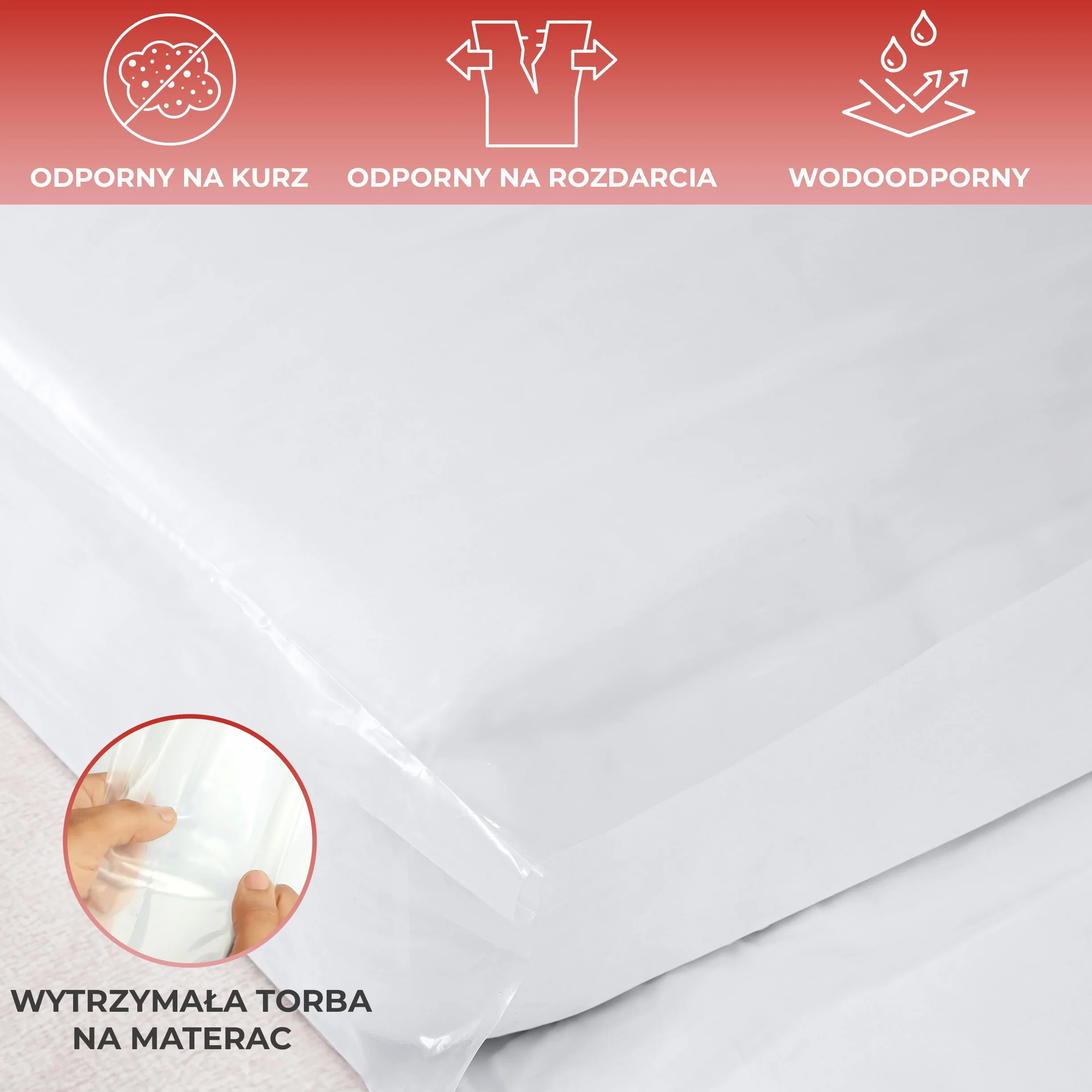 Utopia Home Pokrowiec Na Materac Do Przeprowadzki - 150 x 200 x 30 cm, Trwałe i Wodoodporne Plastikowe Pokrowiec Na Materac Do Przechowywania, Pyłoszczelny Torba Do Materac Przechowywania