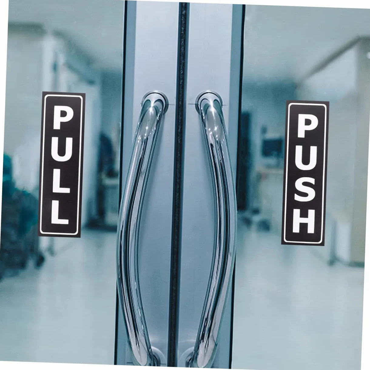 Naklejka Pull Push Drzwi Przesuwne 8 Sztuk Samoprzylepne Znaki Biuro