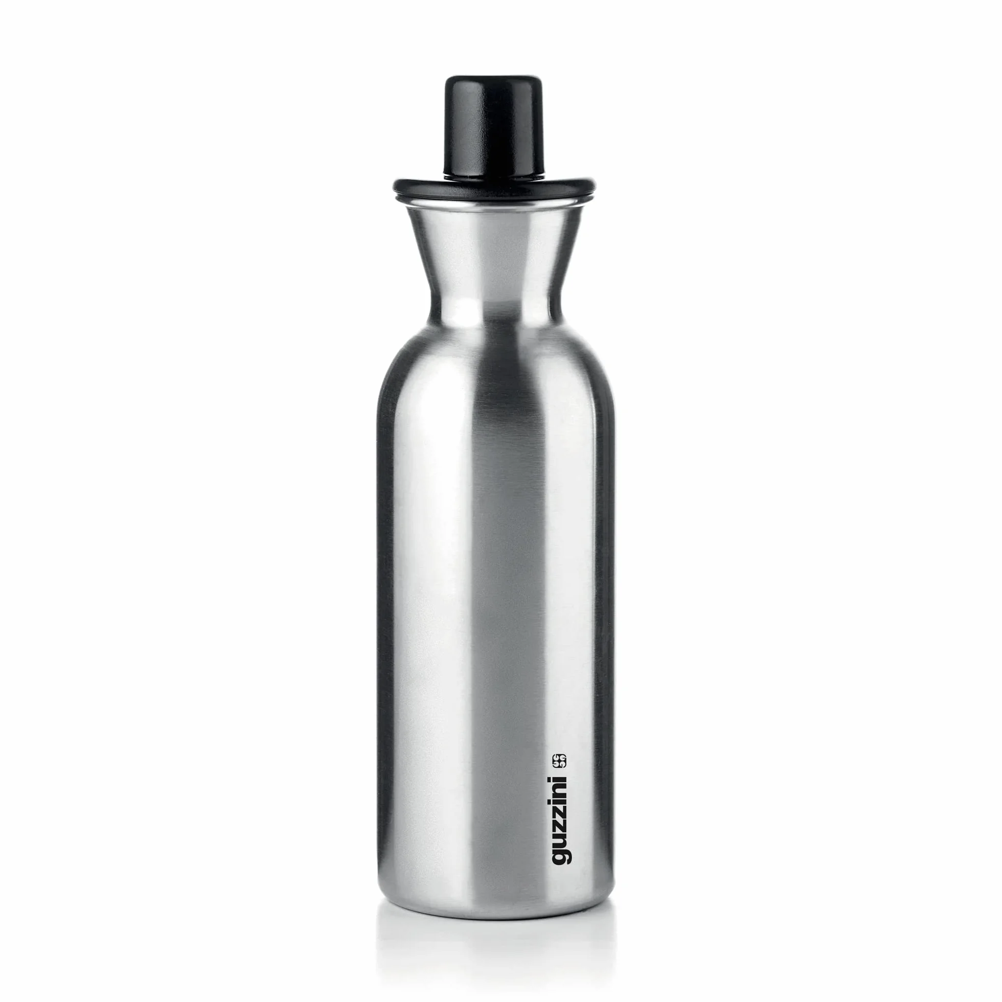 Guzzini - Kitchen Active Design, PERFECT DRESSING STEEL, Butelka na olej/oct ze stali nierdzewnej - Czarny, Ø 6,5 x wys. 22,5 cm | 500ml - 11720110
