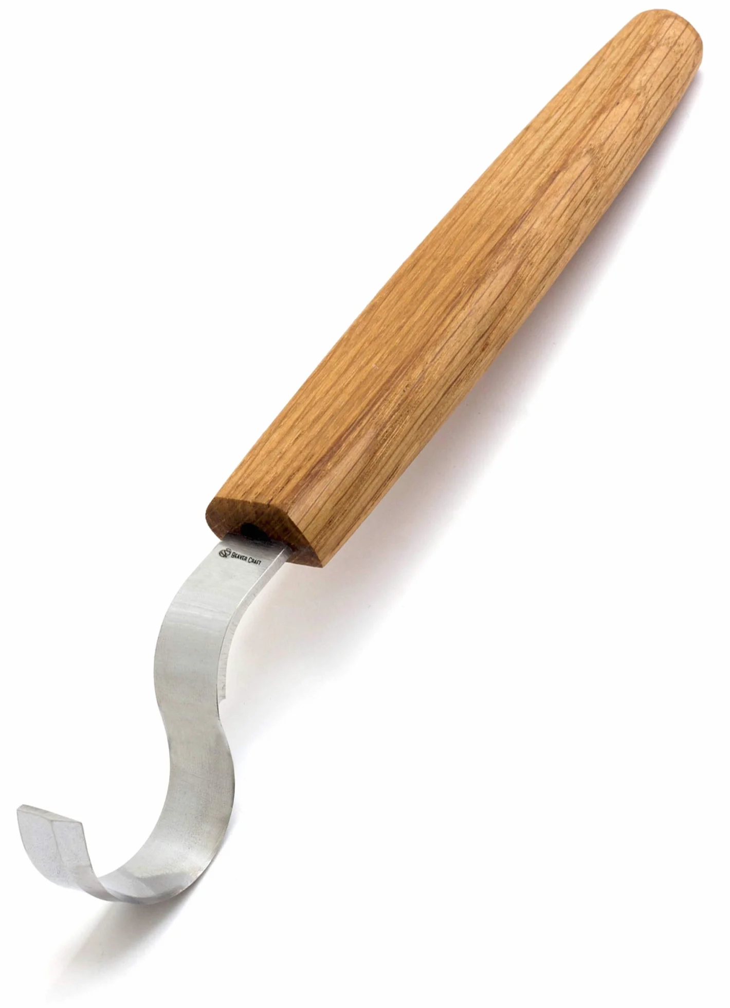BeaverCraft Nóż z haczykiem SK2 dąb 3 cm ostrze łyżka do rzeźbienia w drewnie nóż do kubka miski, łyżki, rzeźbienia praworęcznego, zakrzywione narzędzia dla początkujących
